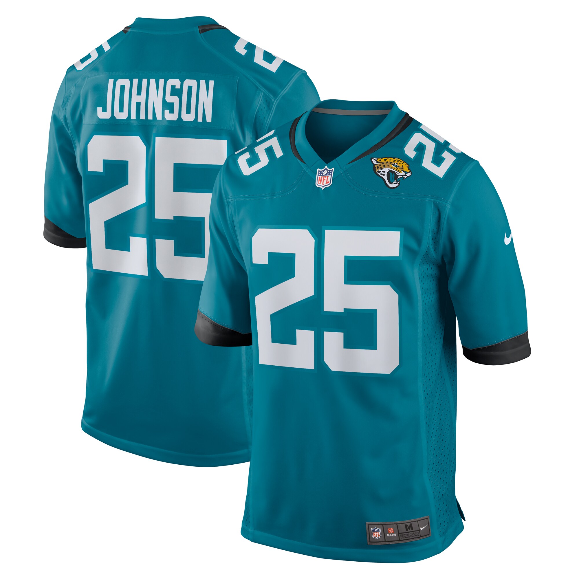 D'Ernest Johnson Jacksonville Jaguars Nike Team Game Jersey - Teal - vstockx