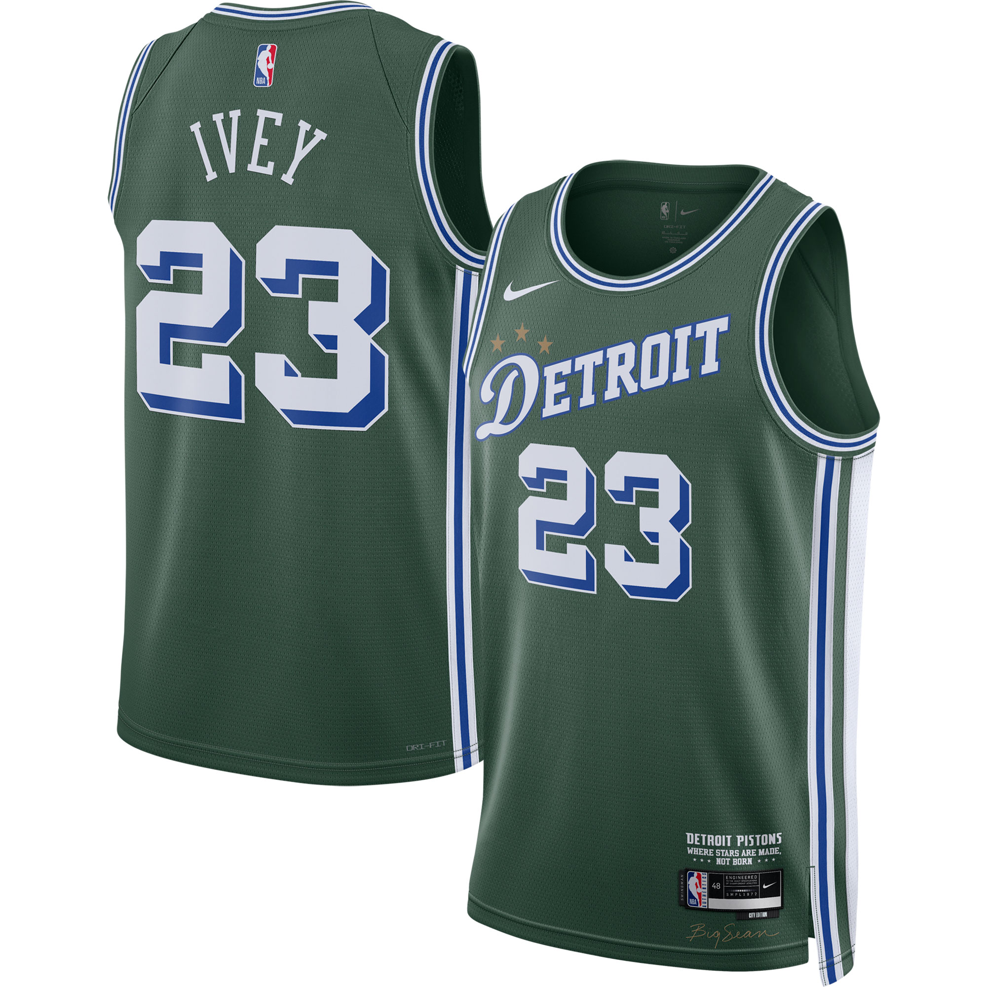 Jaden Ivey Detroit Pistons Nike 2022/23 Swingman Jersey - City Edition - Green - vstockx