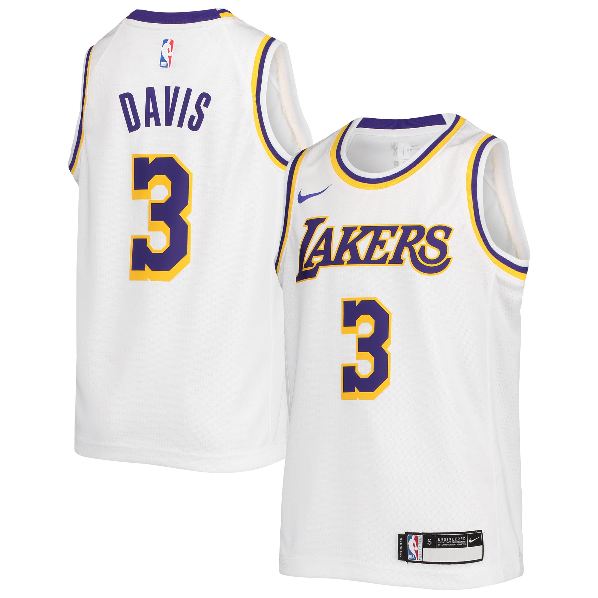 Anthony Davis Los Angeles Lakers Nike Youth 2020/21 Swingman Jersey - Association Edition - White - vstockx