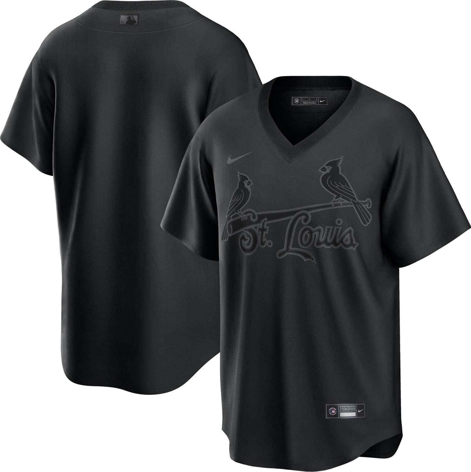 Nike Men's St. Louis Cardinals Pitch Black Replica Jersey - vstockx
