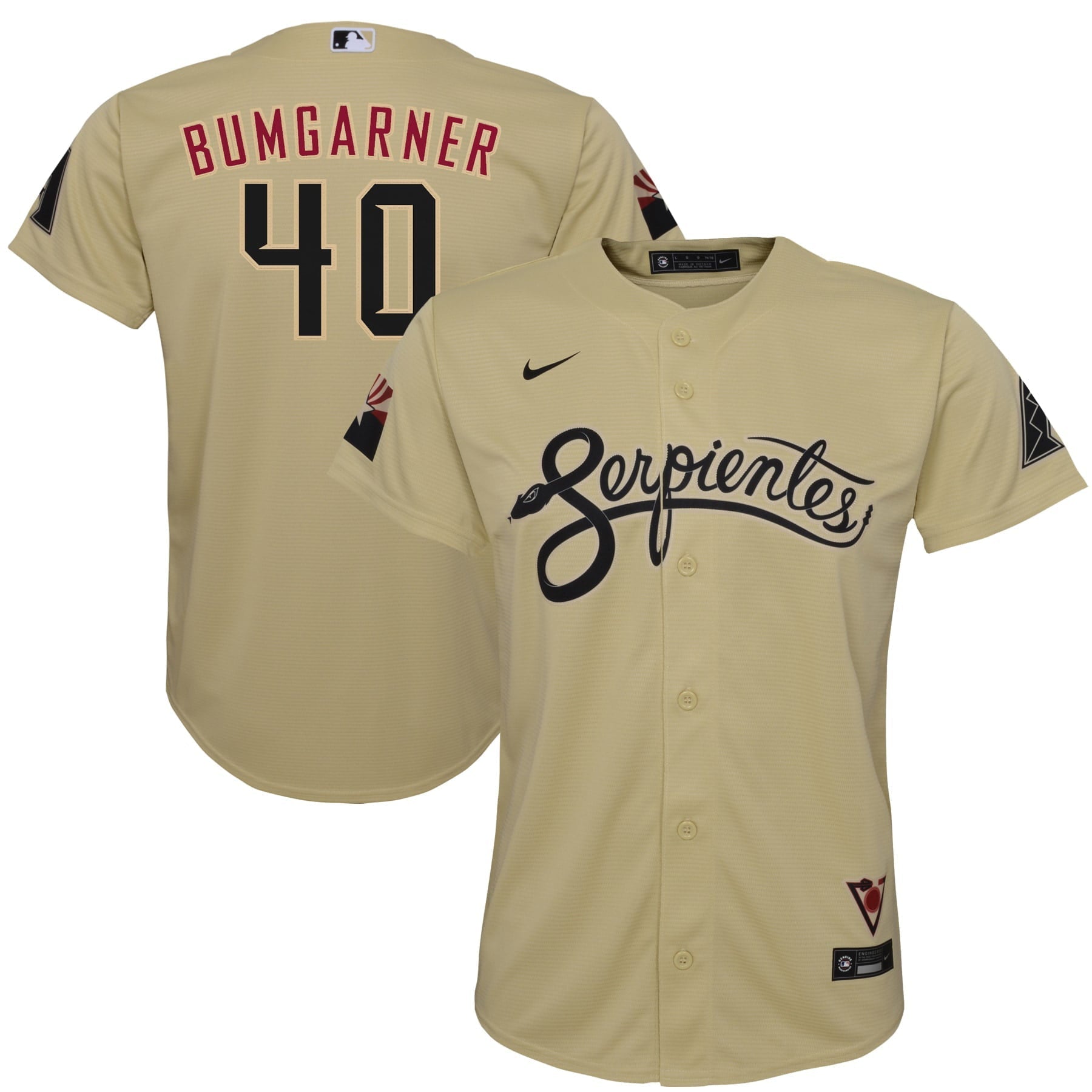 Youth Nike Madison Bumgarner Sand Arizona Diamondbacks City Connect Replica Player Jersey - vstockx