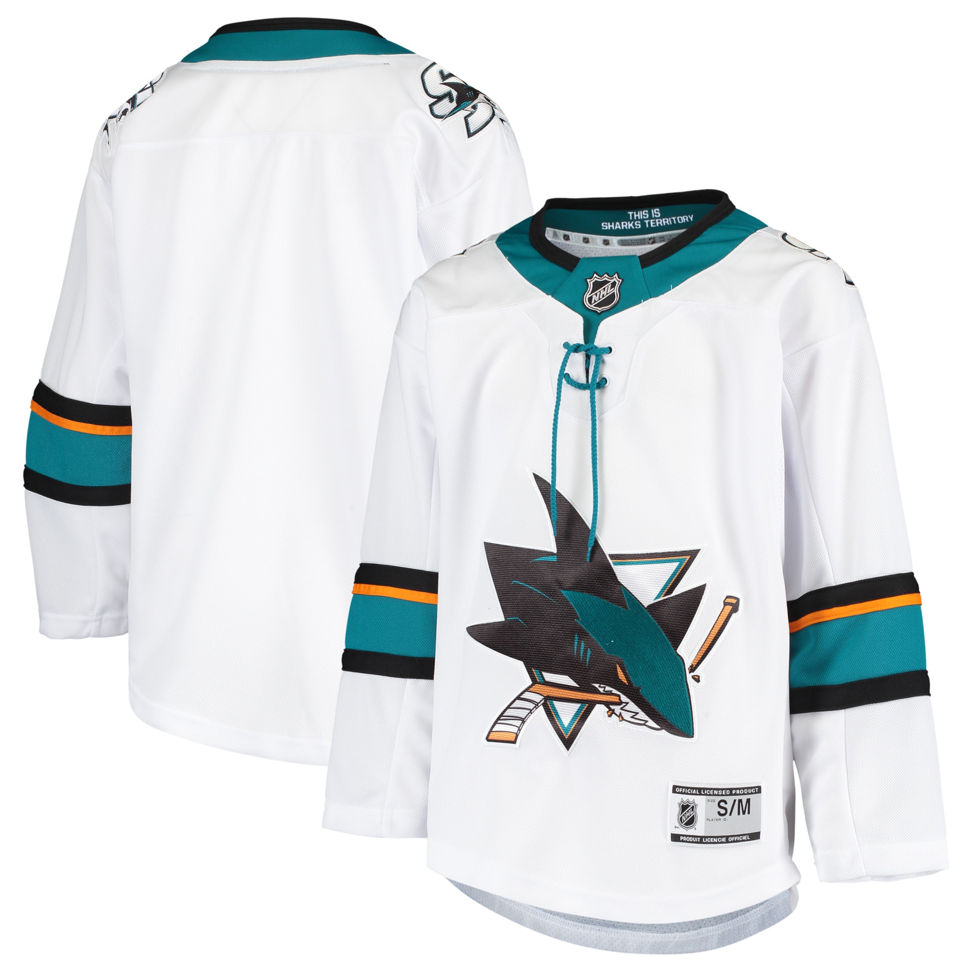 San Jose Sharks Youth Away Premier Jersey - White - vstockx