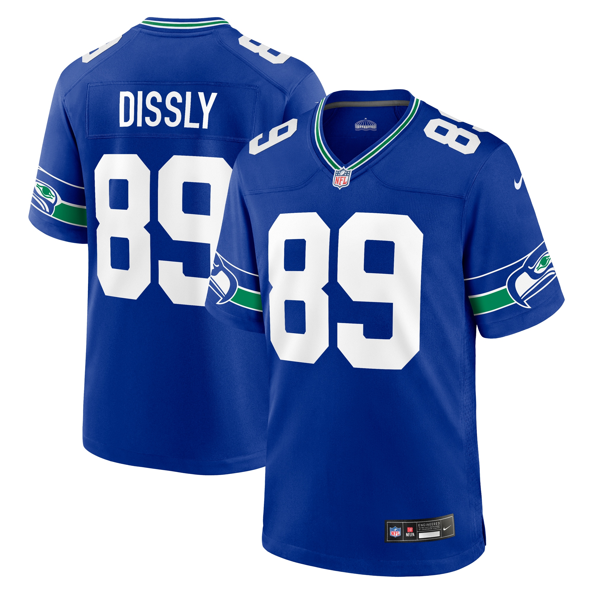 Will Dissly Seattle Seahawks Nike Throwback Player Game Jersey - Royal - vstockx