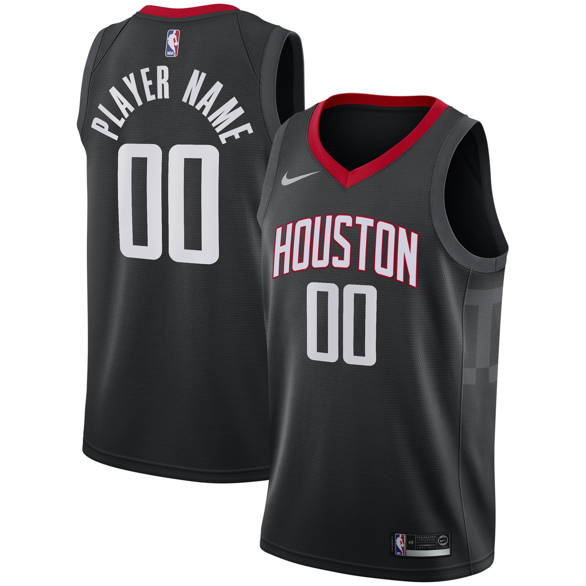 Houston Rockets Nike Swingman Custom Jersey Black - Statement Edition - vstockx