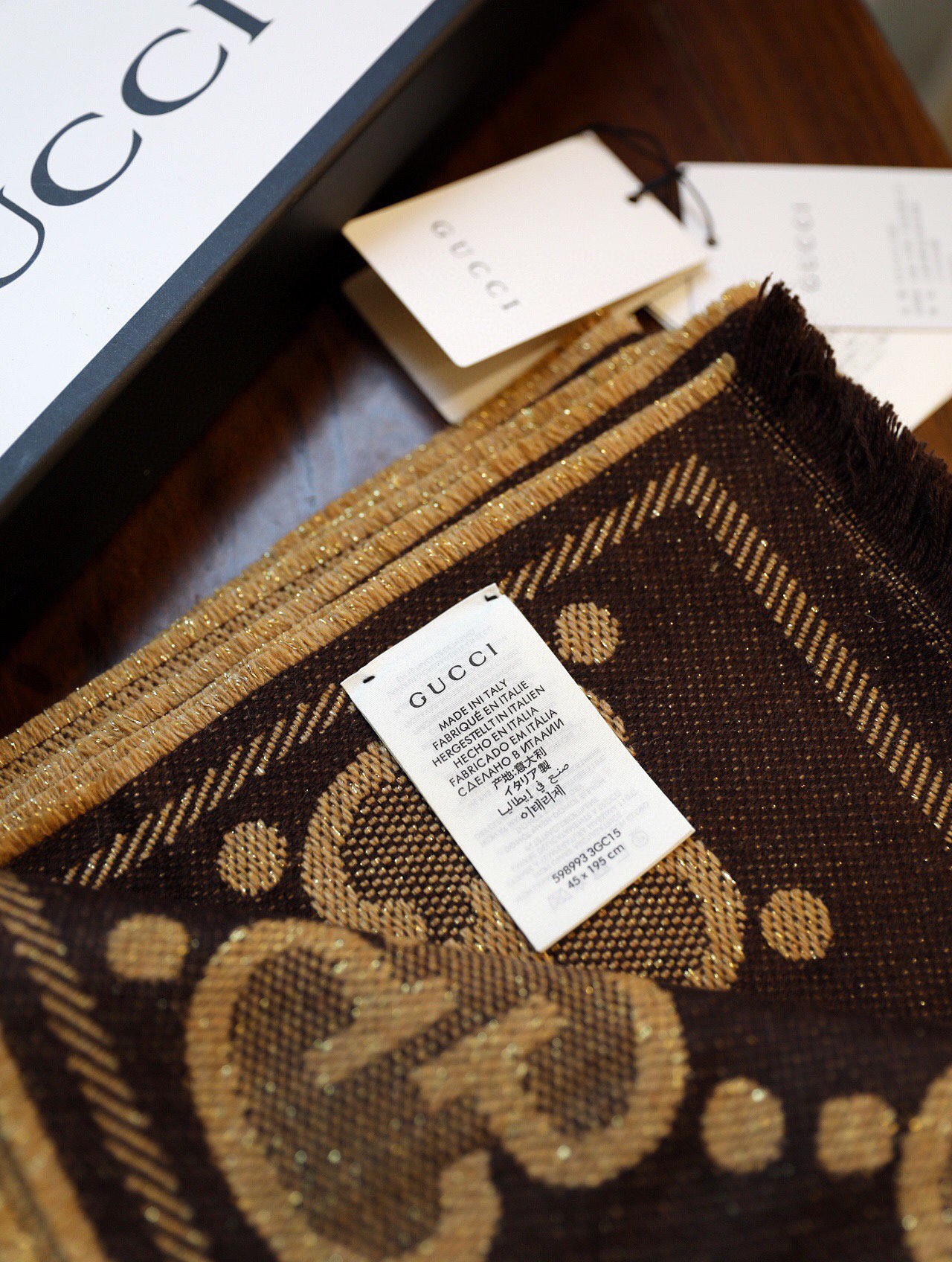 Streetwear Scarf GUCCI 328734 SIZE:45*195cm - vstockx