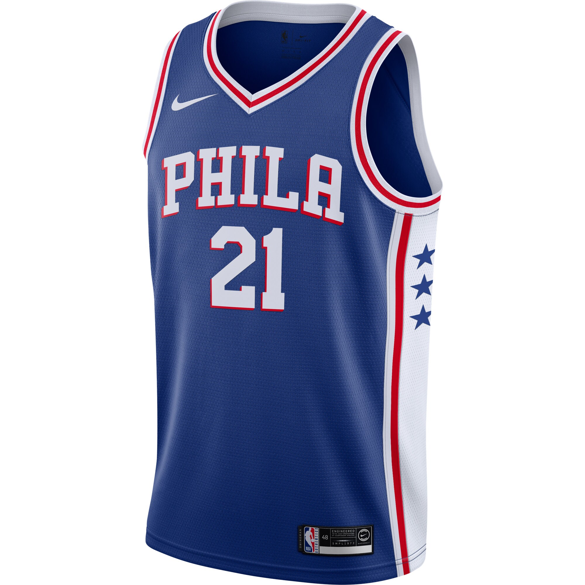 Joel Embiid Philadelphia 76ers Nike 2019/2020 Swingman Jersey - Icon Edition - Royal - vstockx
