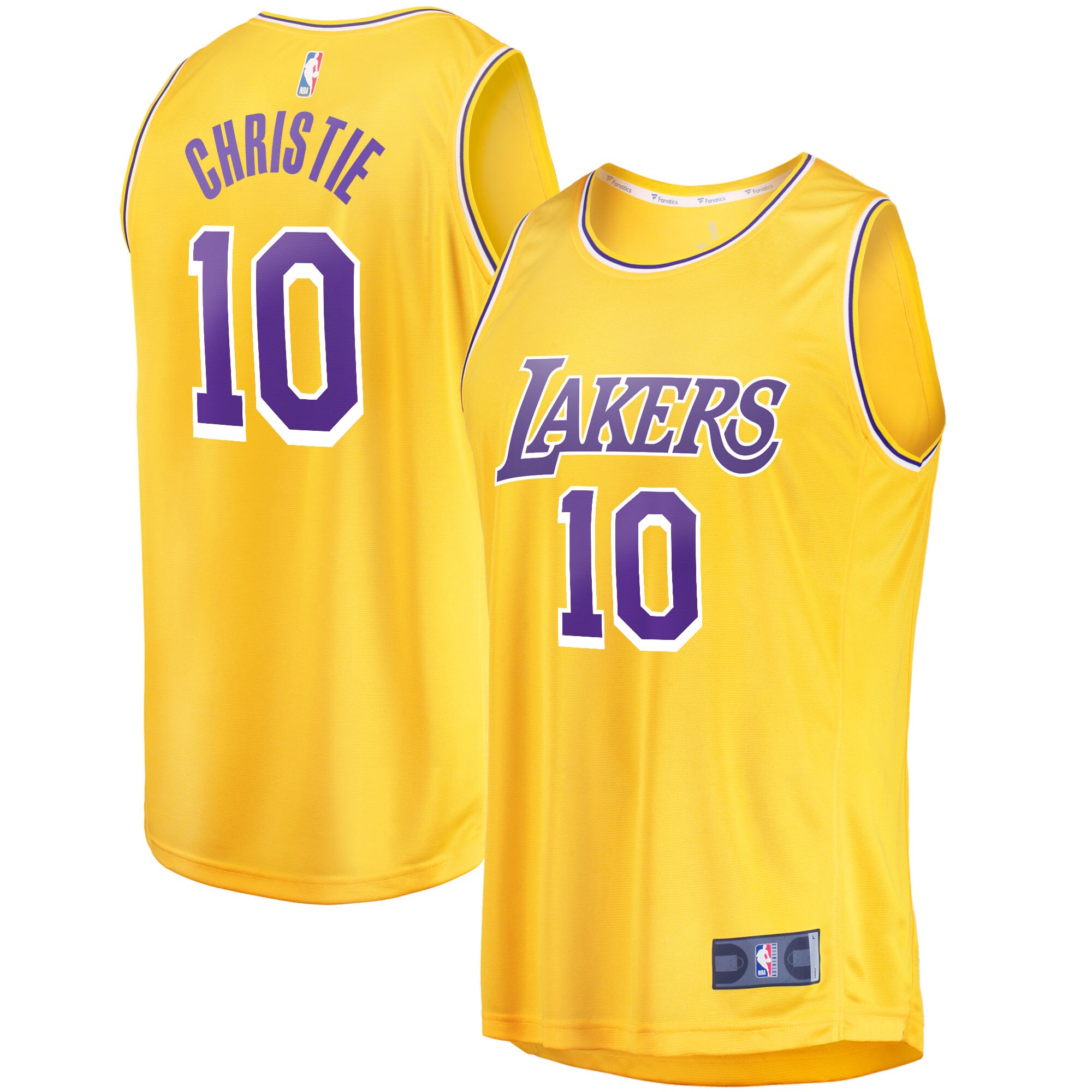 Max Christie Los Angeles Lakers Fanatics Branded Fast Break Replica Jersey - Icon Edition - Gold - vstockx