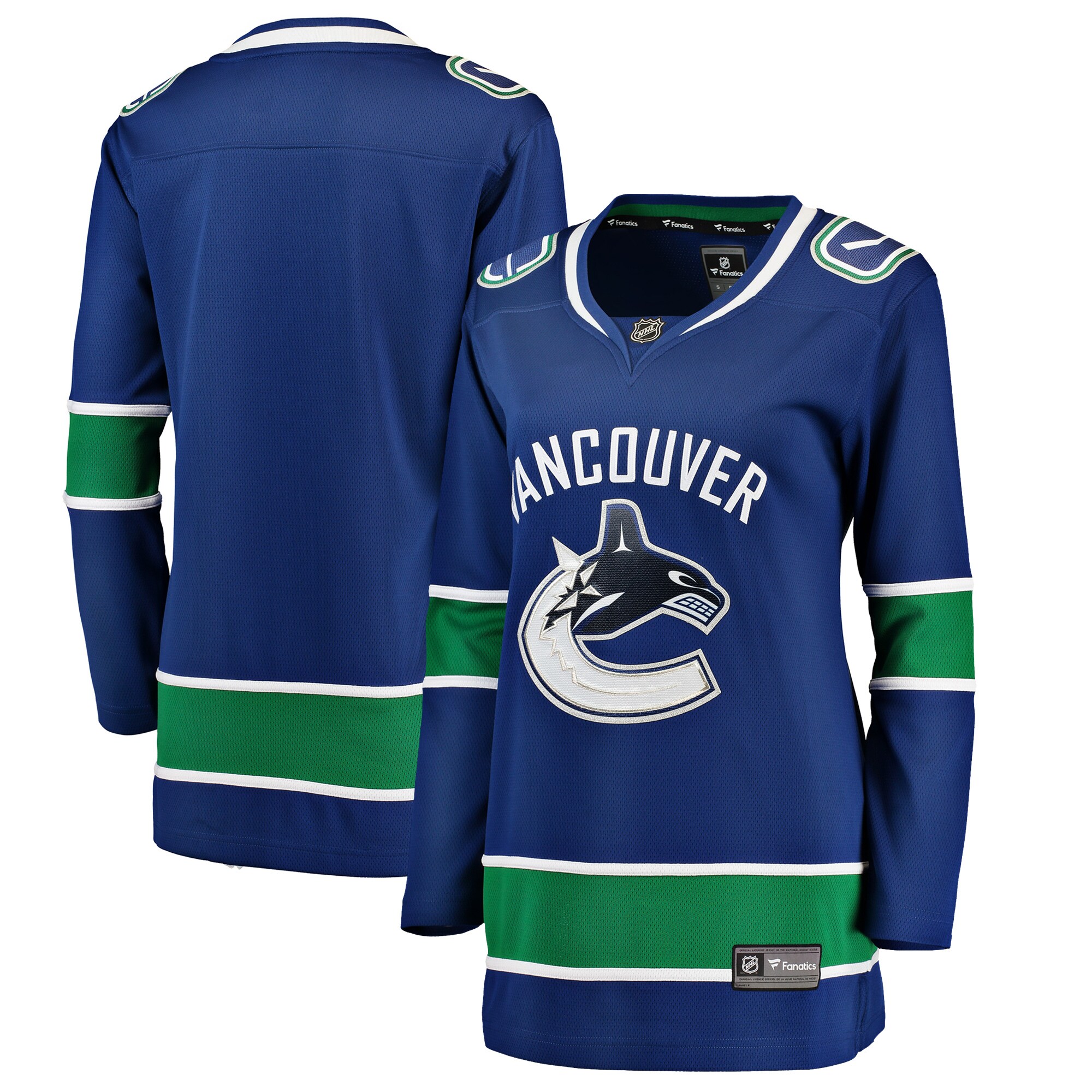 Vancouver Canucks Fanatics Branded Women's Breakaway Home Jersey - Blue - vstockx