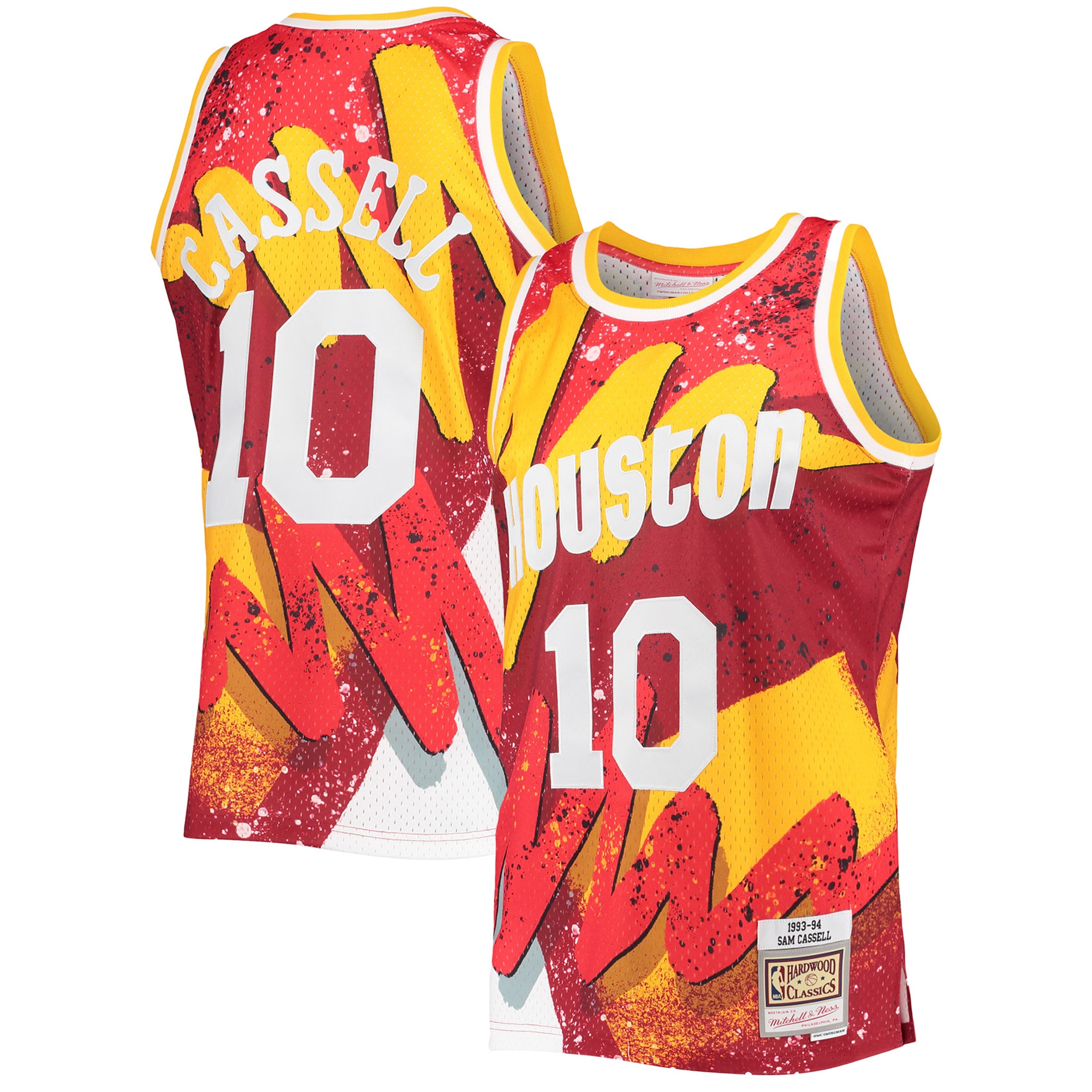 Sam Cassell Houston Rockets Mitchell & Ness Hardwood Classics 1993/94 Hyper Hoops Swingman Jersey - Red - vstockx