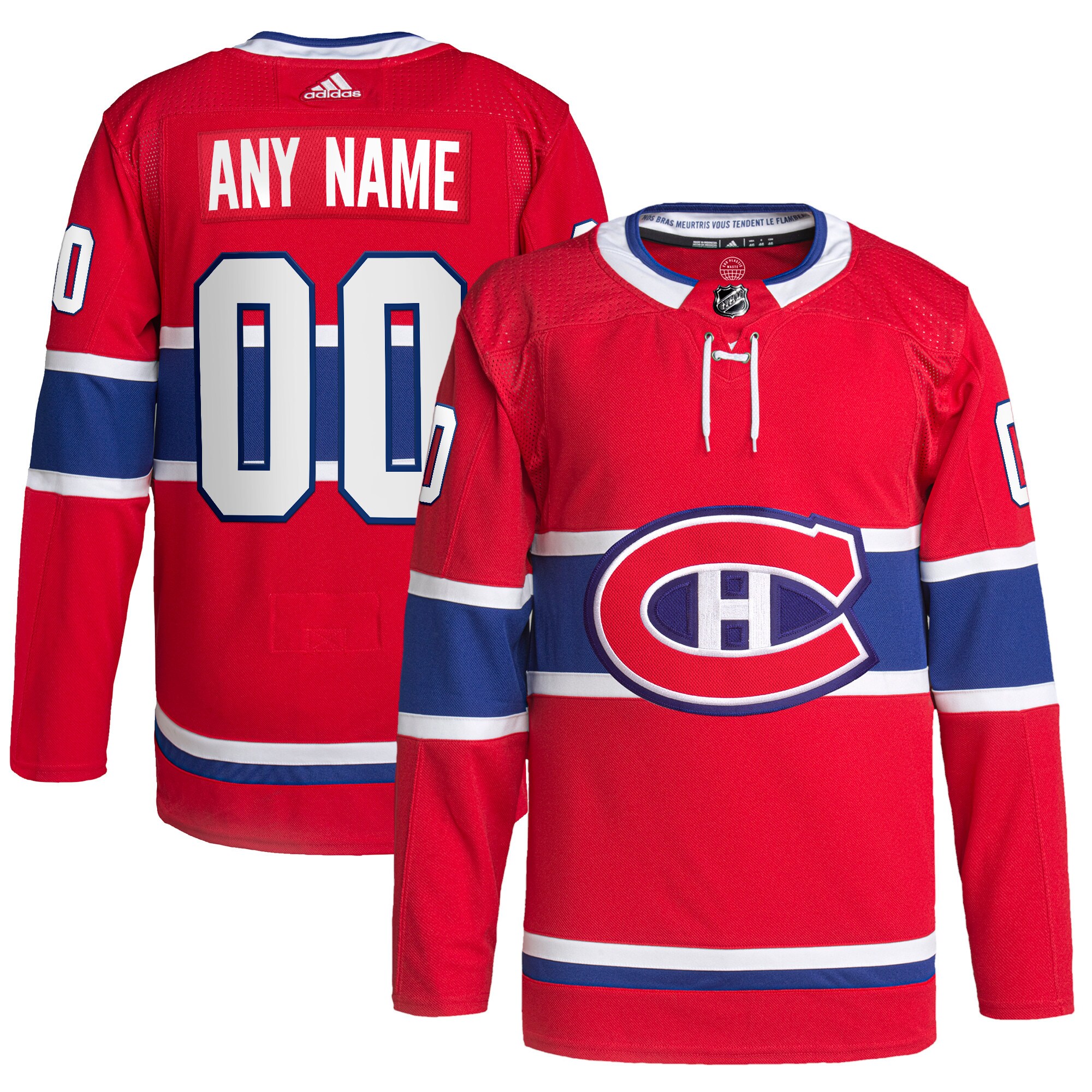 Montreal Canadiens adidas Home Primegreen Authentic Pro Custom Jersey - Red - vstockx