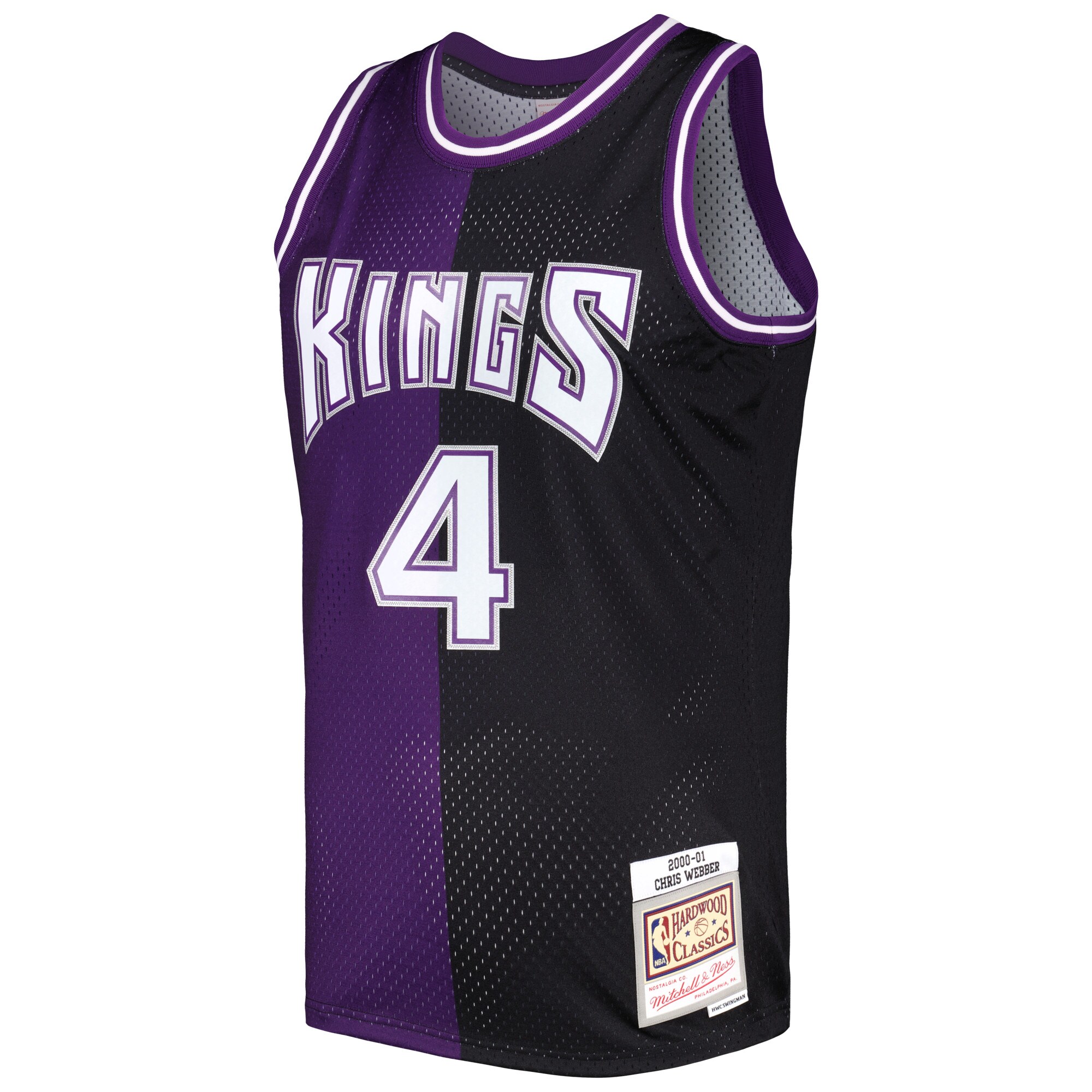 Chris Webber Sacramento Kings Mitchell & Ness Hardwood Classics 2000/01 Split Swingman Jersey - Purple/Black - vstockx