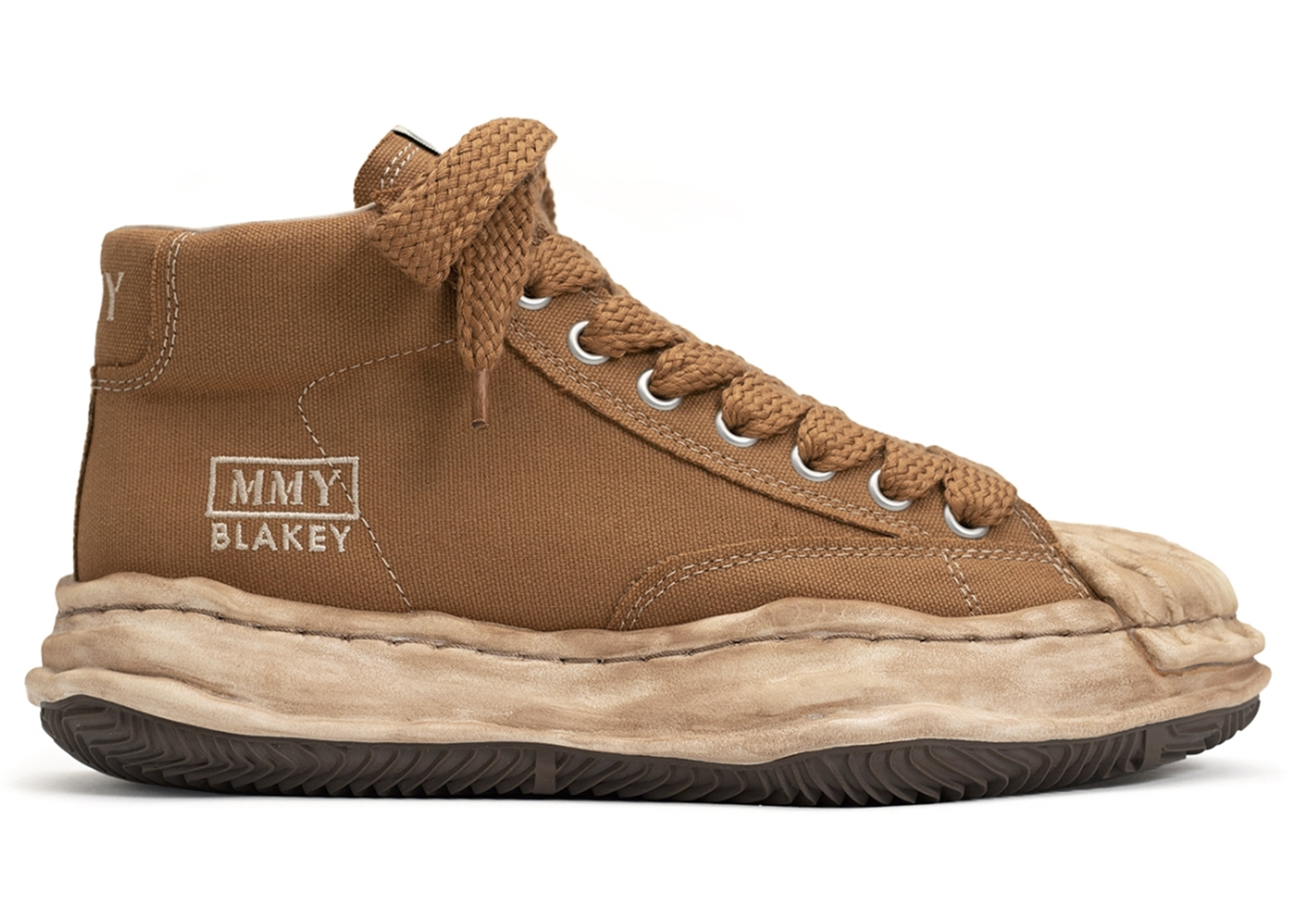 Maison Mihara Yasuhiro Blakey OD OG Sole Canvas High Brown - vstockx