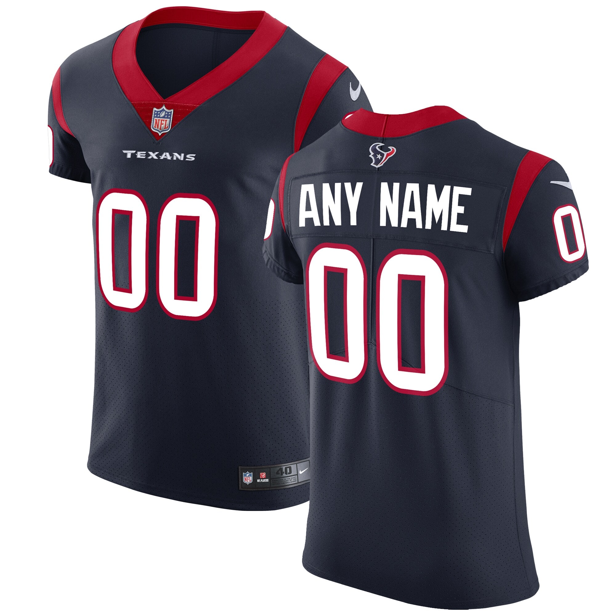 Houston Texans Nike Vapor Untouchable Elite Custom Jersey - Navy - vstockx