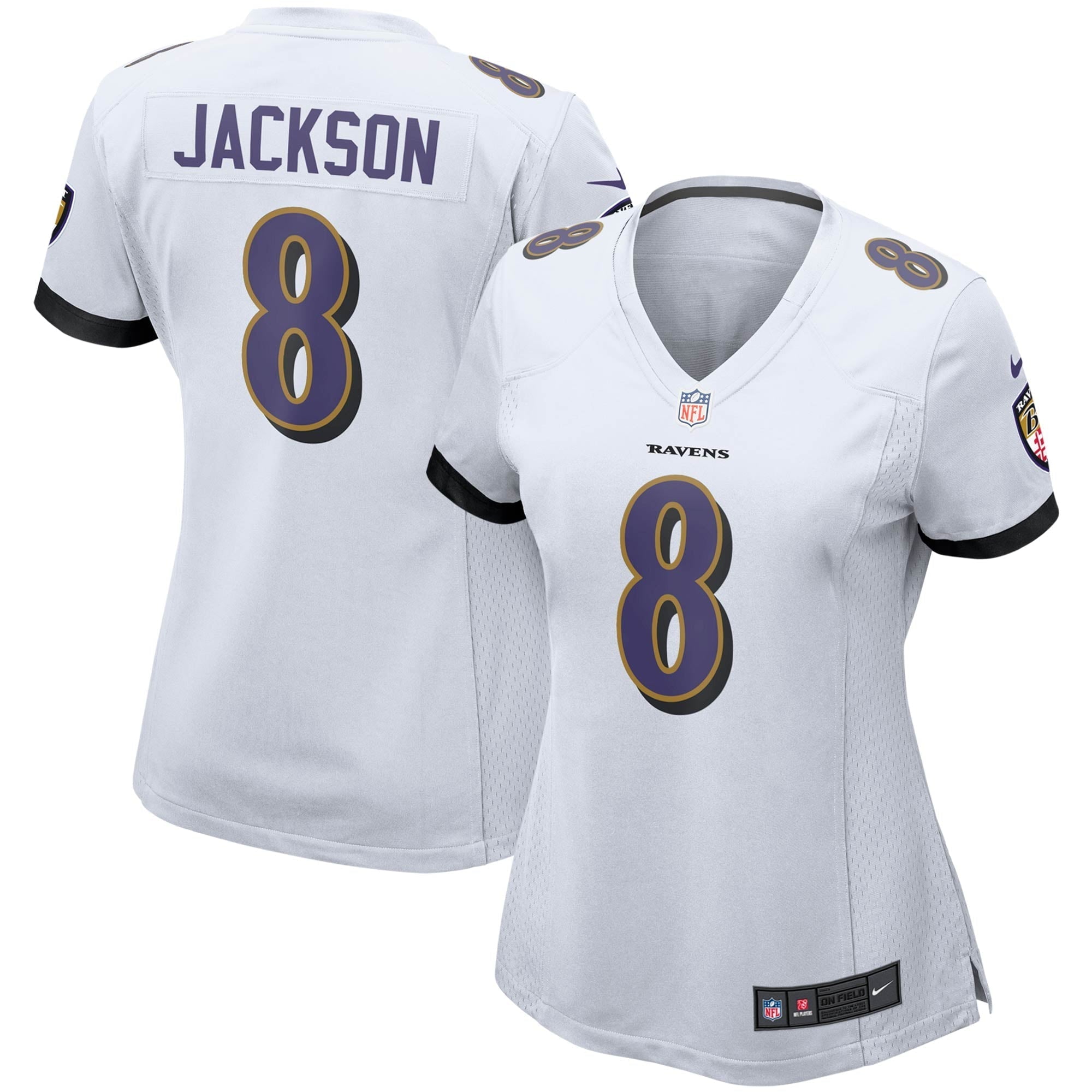 Women's Nike Lamar Jackson White Baltimore Ravens Game Jersey - vstockx