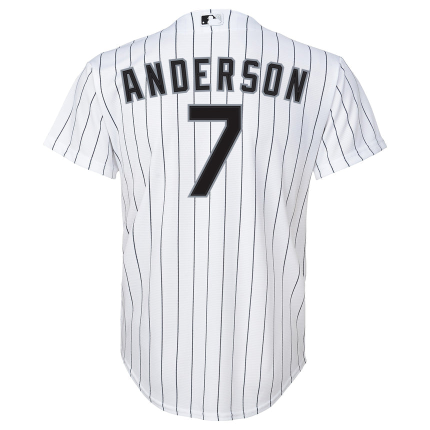 Tim Anderson Chicago White Sox White Home Child Replica Team Jersey - vstockx