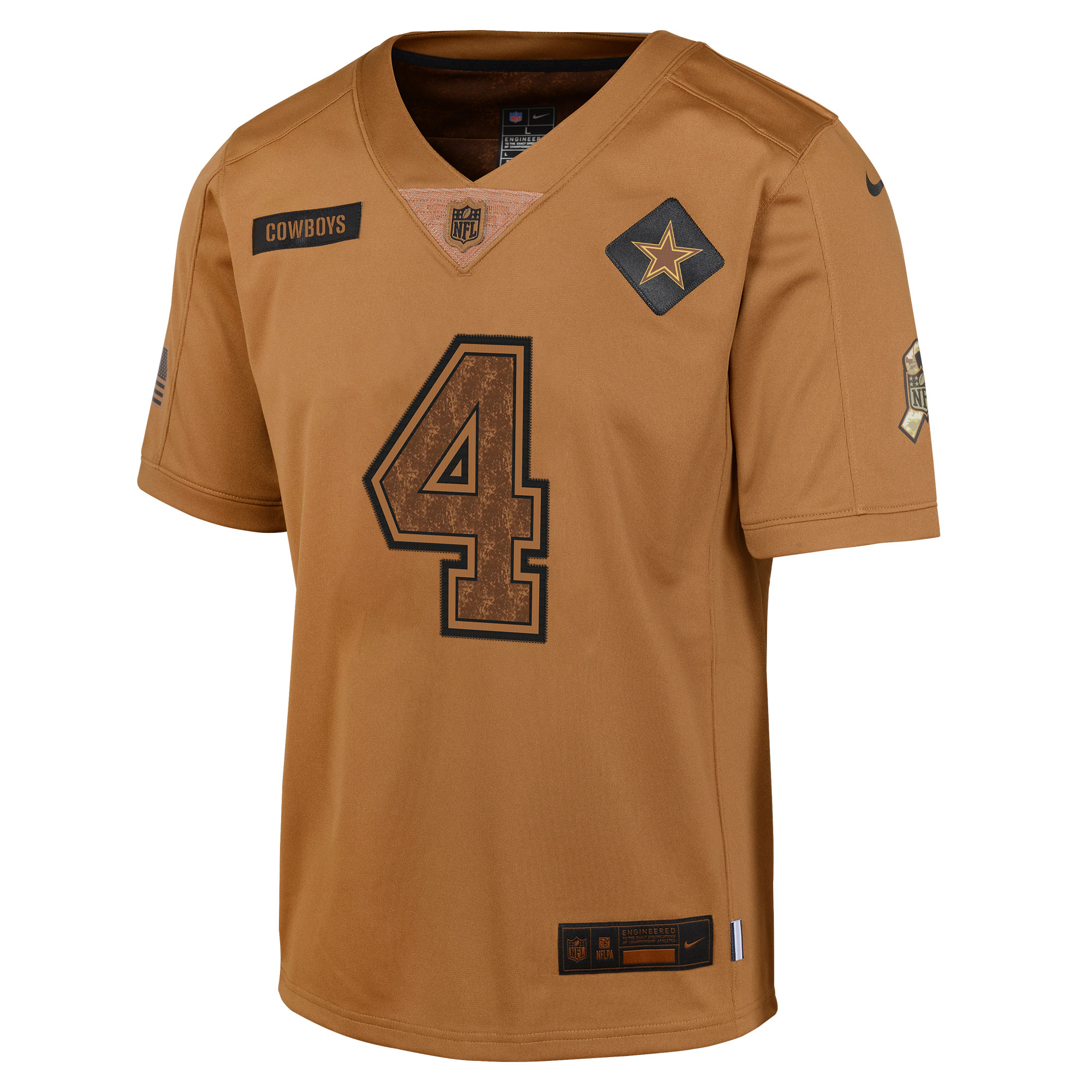 Dak Prescott Dallas Cowboys Nike Youth 2023 Salute To Service Limited Jersey - Brown - vstockx