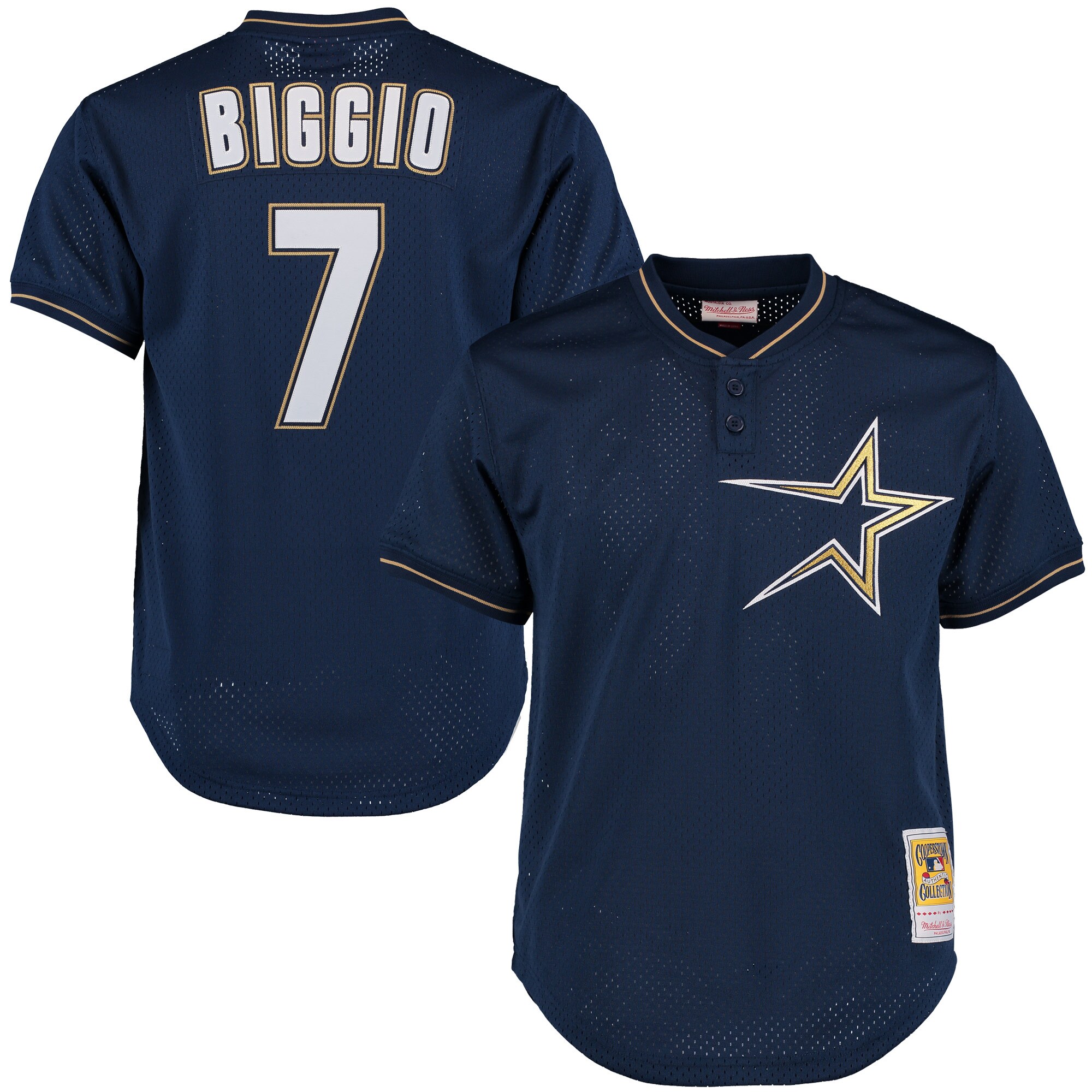 Craig Biggio Houston Astros Mitchell & Ness Cooperstown Collection Batting Practice Jersey - Navy - vstockx
