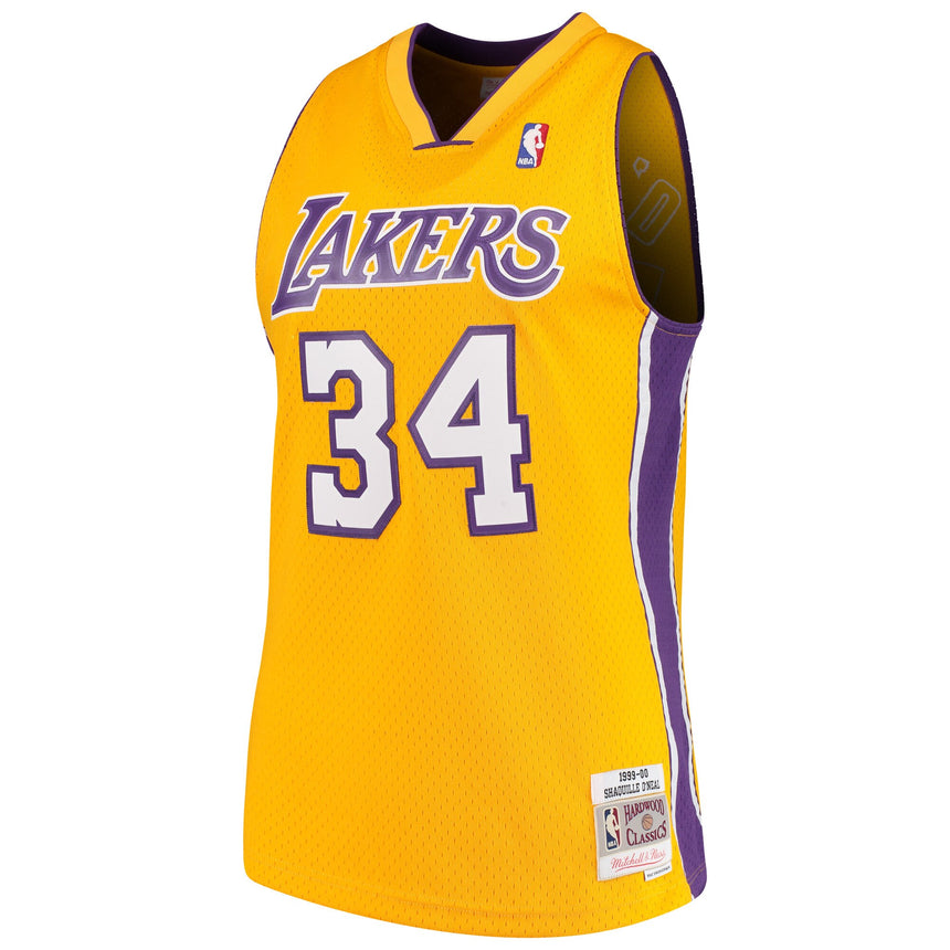 Men's Shaquille O'Neal Los Angeles Lakers 1999-00 Gold Swingman Replica Jersey By Mitchell & Ness - vstockx