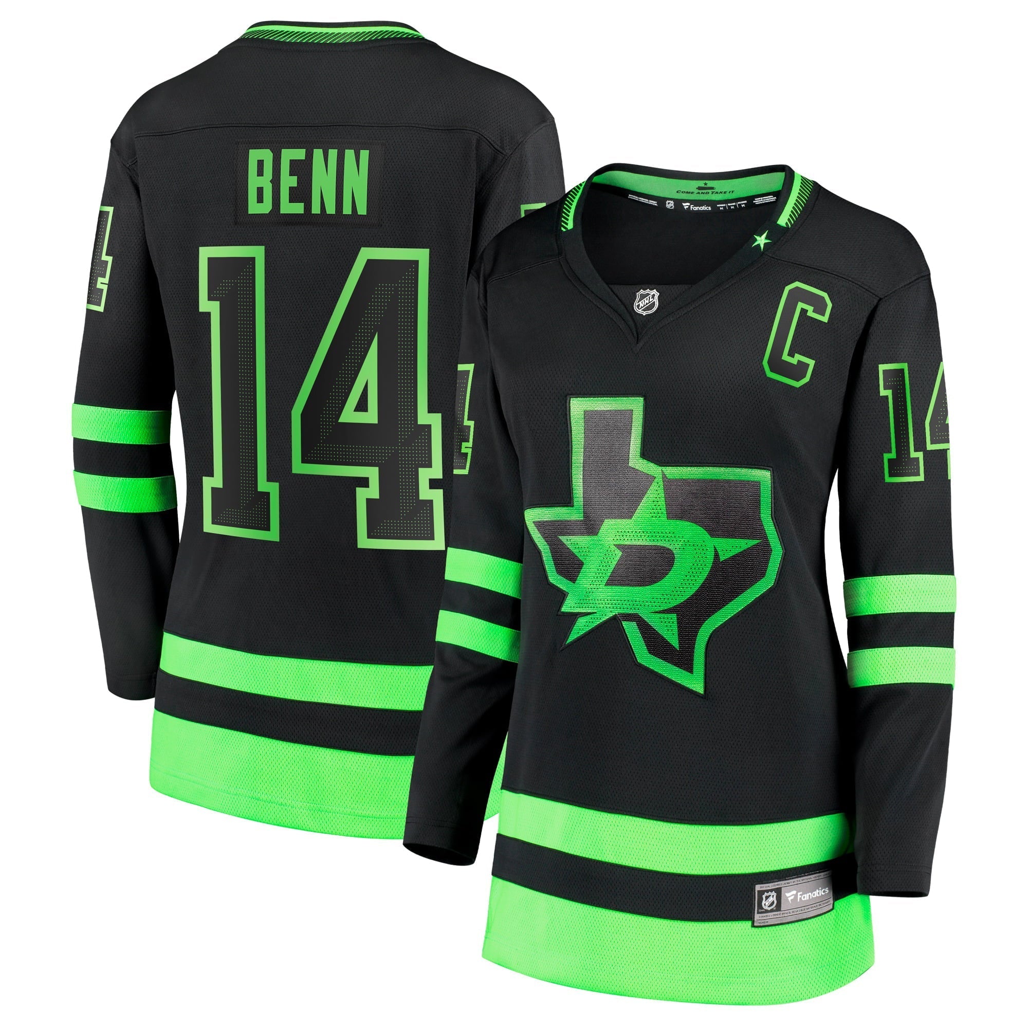 Women's Fanatics Branded Jamie Benn Black Dallas Stars 2020/21 Alternate Premier Breakaway Player Jersey - vstockx