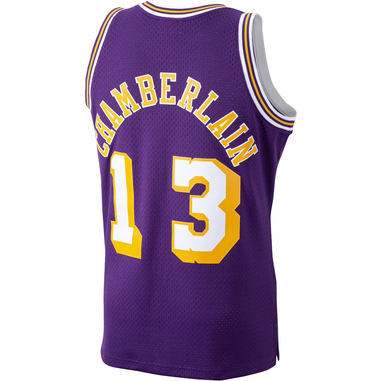 Wilt Chamberlain Los Angeles Lakers Mitchell & Ness Hardwood Classics Swingman Jersey - Purple - vstockx