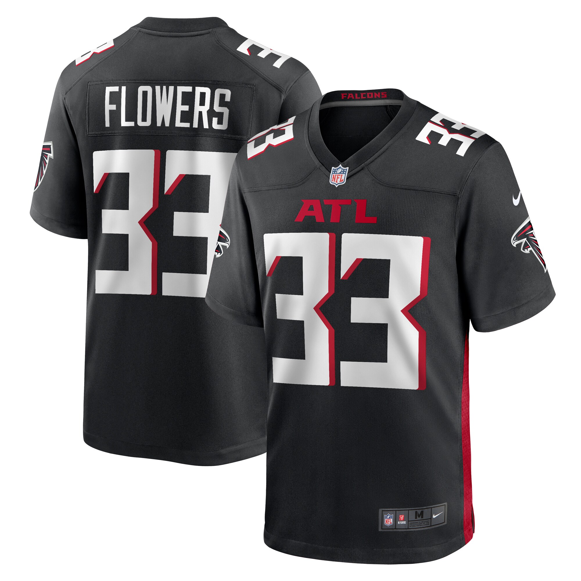 Tre Flowers Atlanta Falcons Nike Team Game Jersey - Black - vstockx