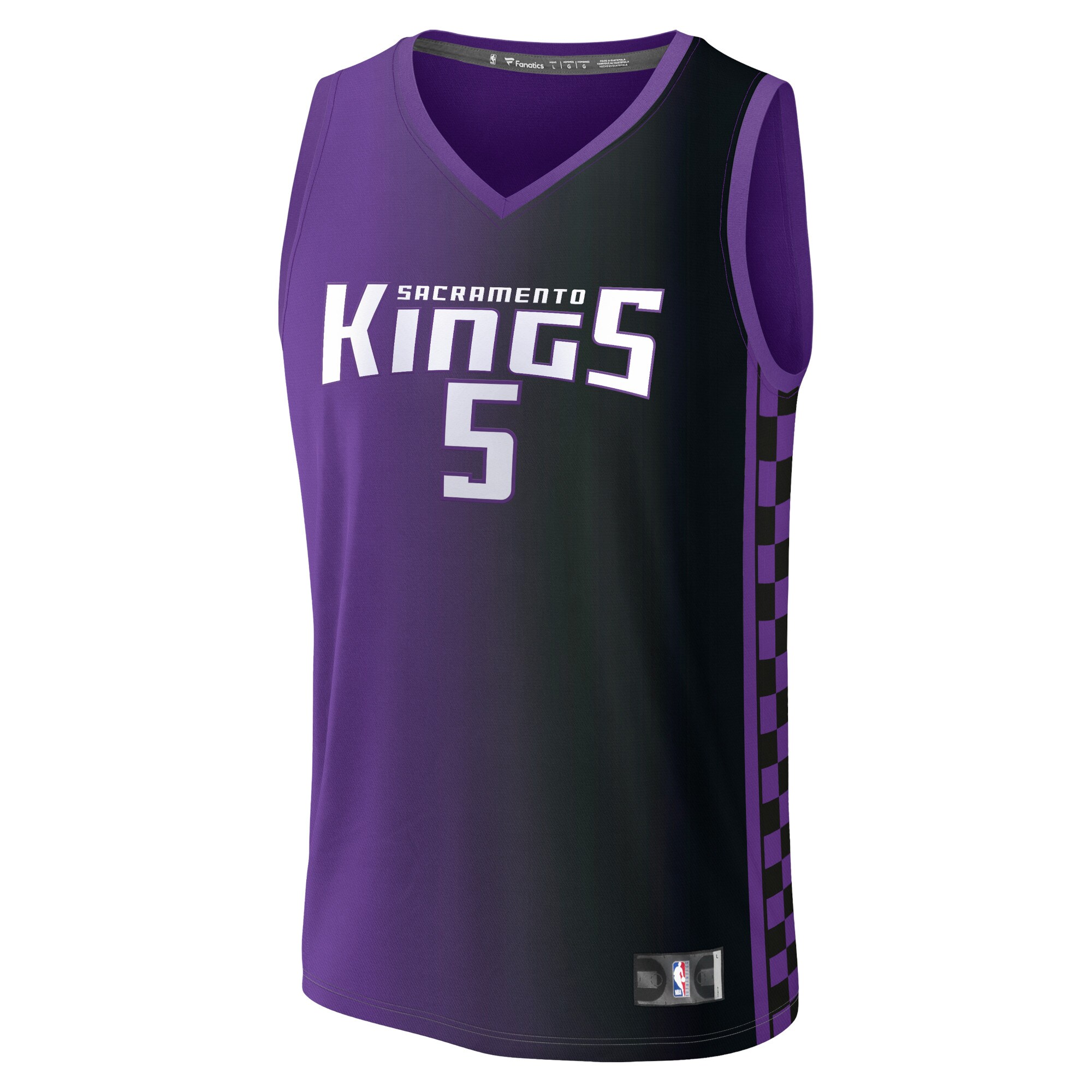 De'Aaron Fox Sacramento Kings Fanatics Branded 2023/24 Fast Break Replica Jersey - Statement Edition - Purple - vstockx