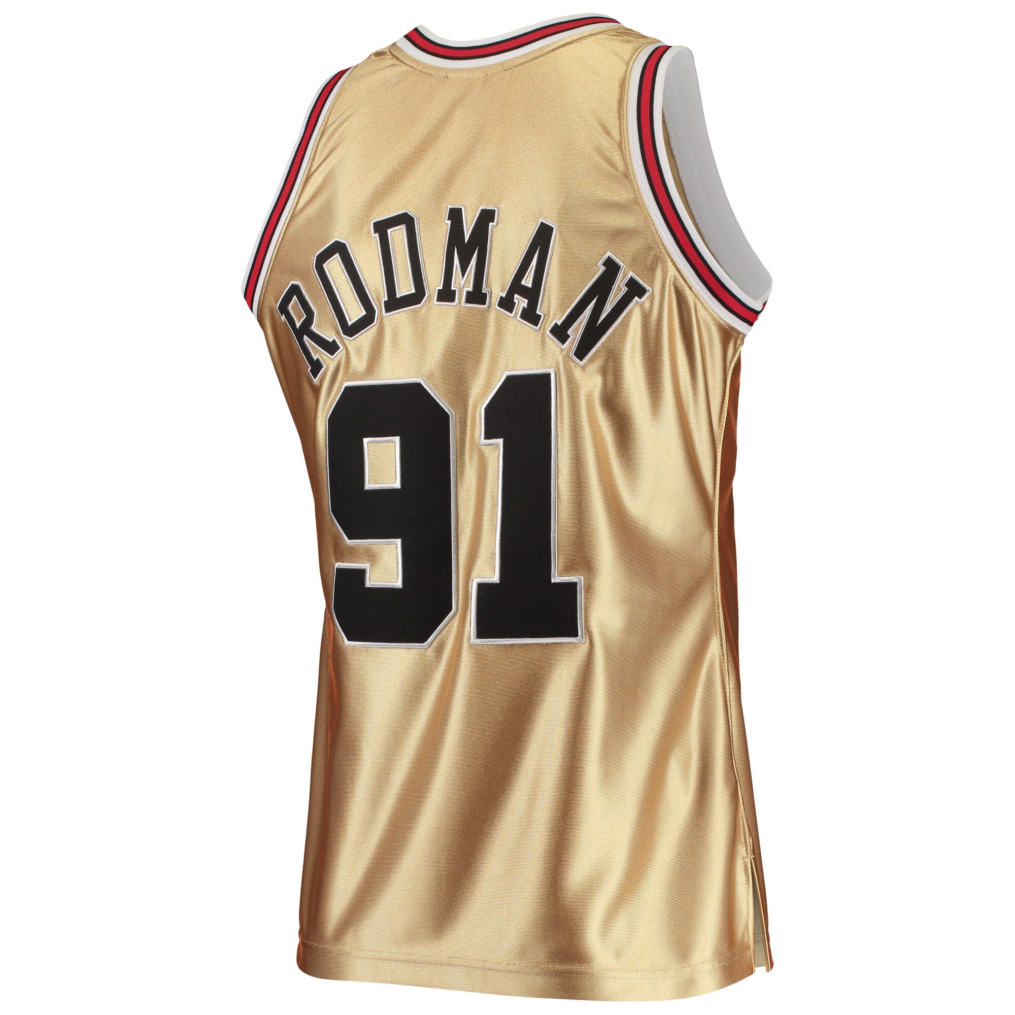 Dennis Rodman Chicago Bulls Mitchell & Ness 75th Anniversary 1997/98 Hardwood Classics Swingman Jersey - Gold - vstockx