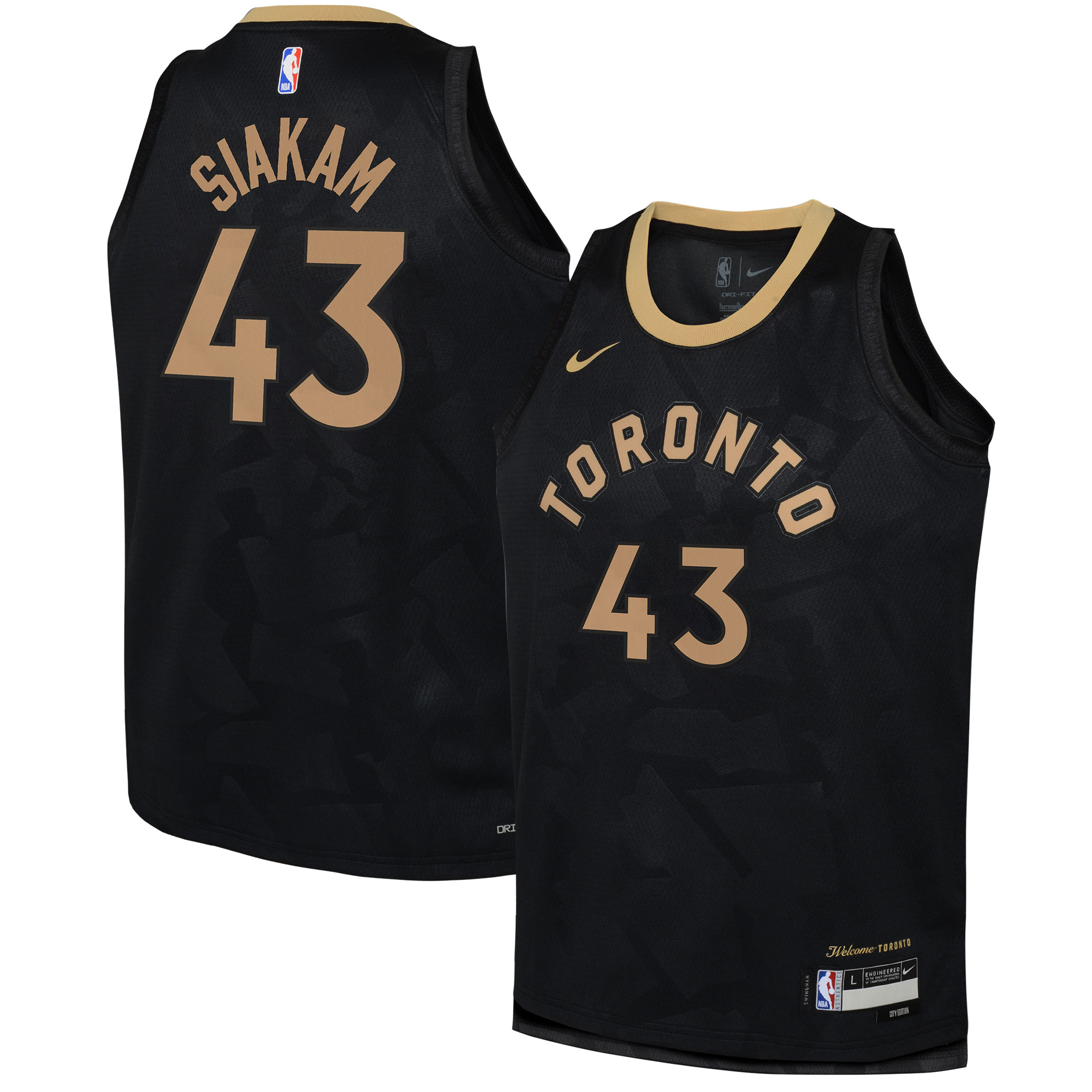 Pascal Siakam Toronto Raptors Nike Youth 2022/23 Swingman Jersey - City Edition - Black - vstockx