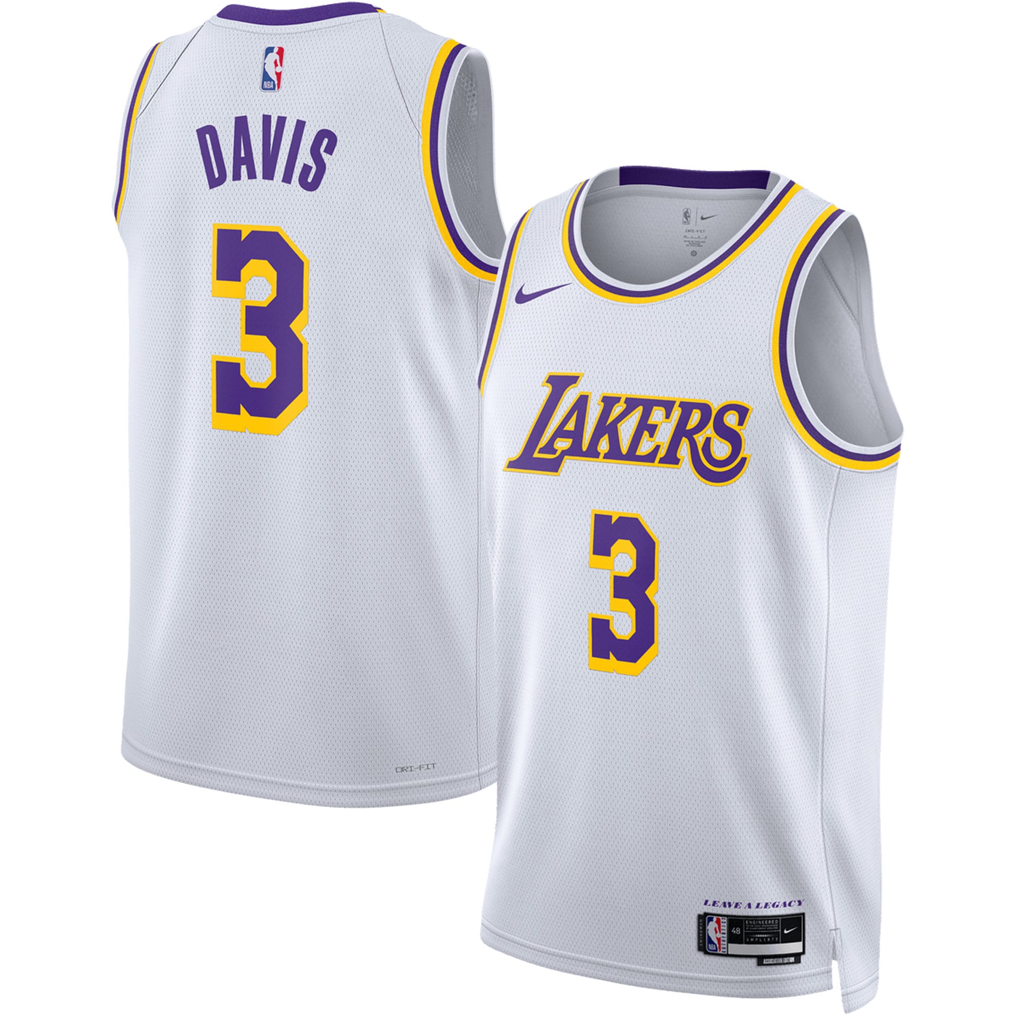 Anthony Davis Los Angeles Lakers Nike Unisex Swingman Jersey - Association Edition - White - vstockx