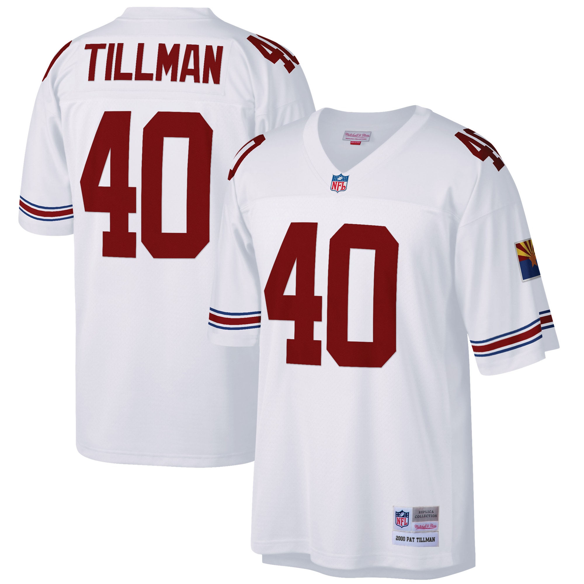 Pat Tillman Arizona Cardinals Mitchell & Ness Big & Tall 2000 Retired Player Replica Jersey - White - vstockx