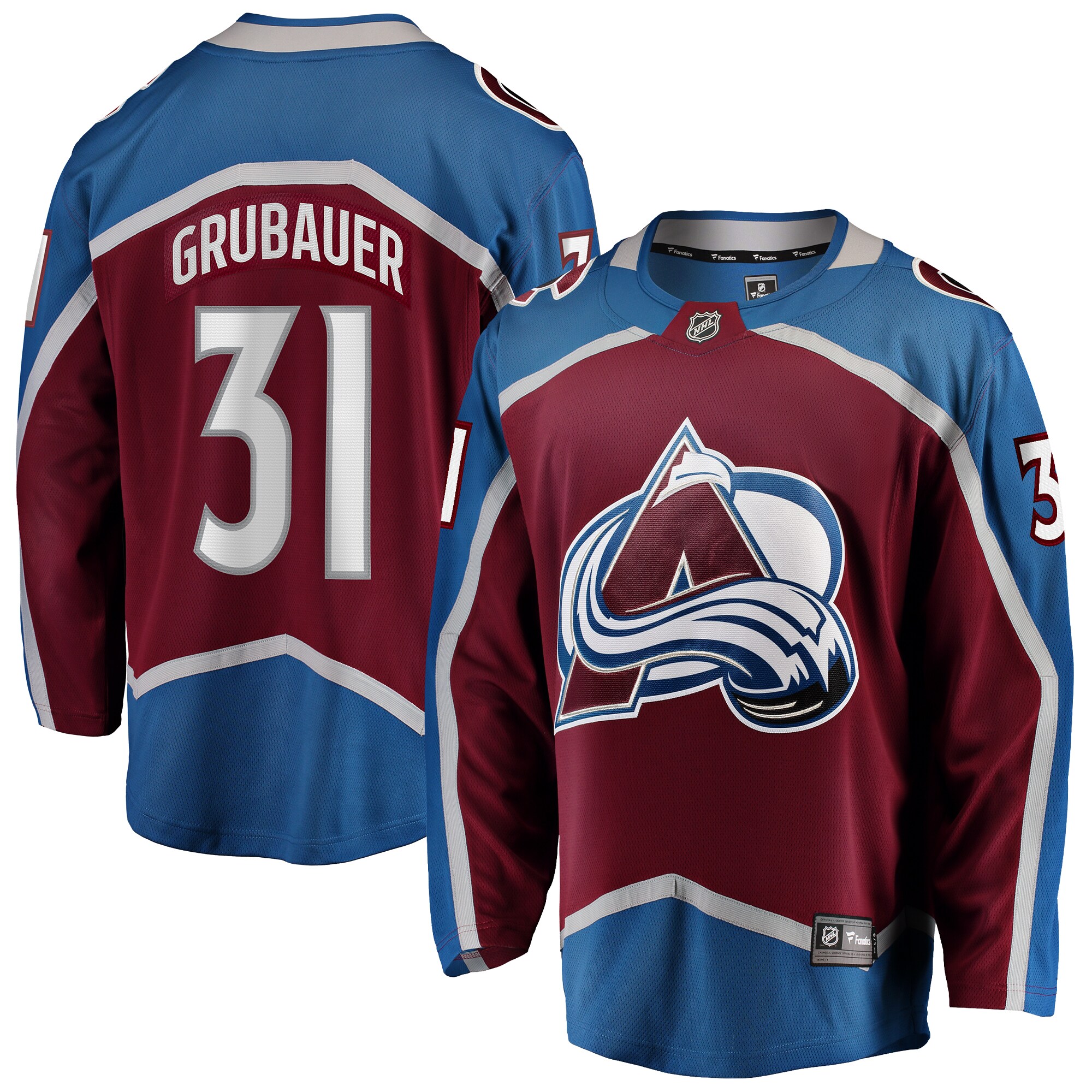 Philipp Grubauer Colorado Avalanche Fanatics Branded Home Breakaway Player Jersey - Maroon - vstockx