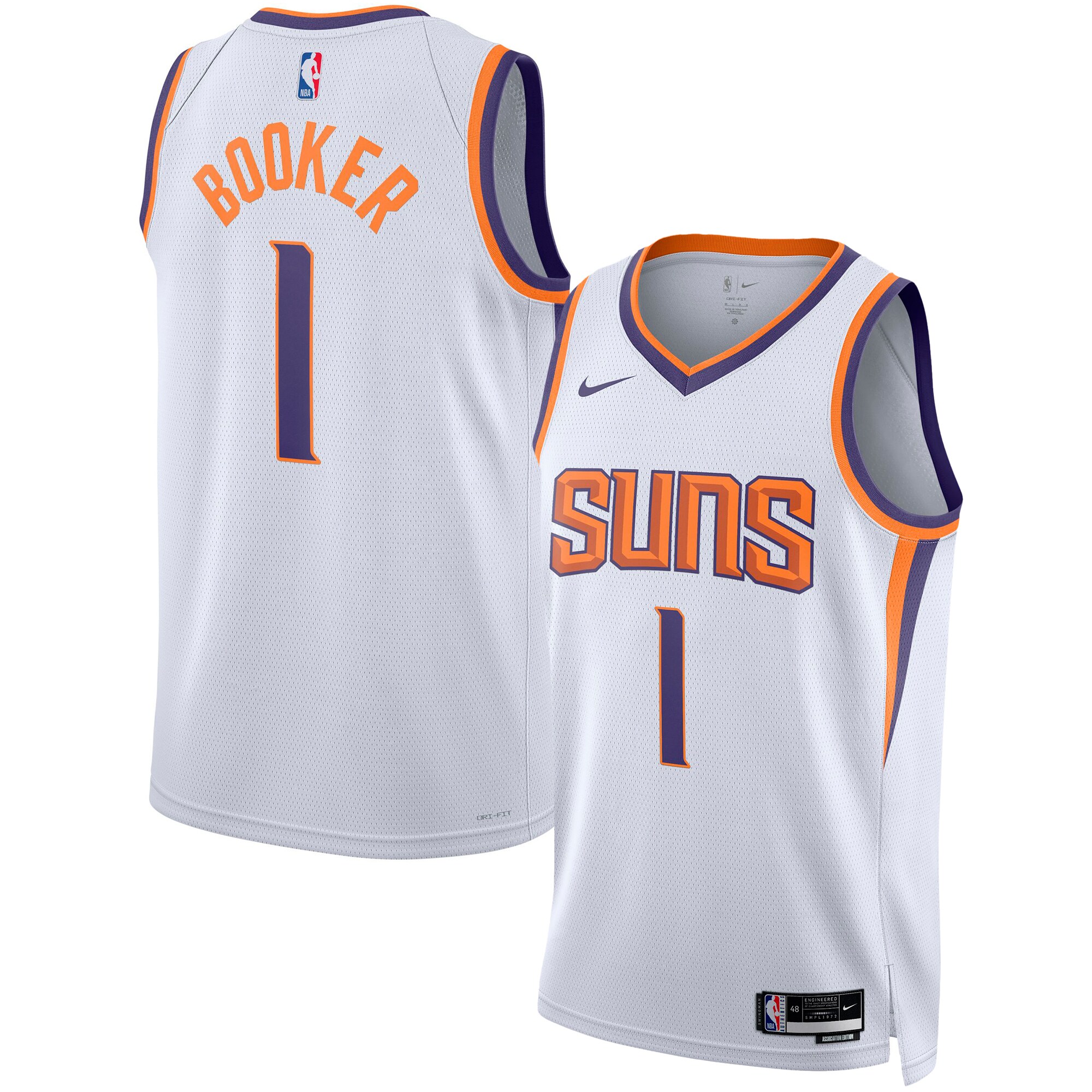 Devin Booker Phoenix Suns Nike Unisex Swingman Jersey - Association Edition - White - vstockx