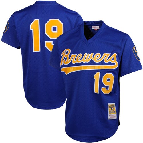 Robin Yount Milwaukee Brewers Mitchell & Ness Cooperstown Mesh Batting Practice Jersey - Royal - vstockx