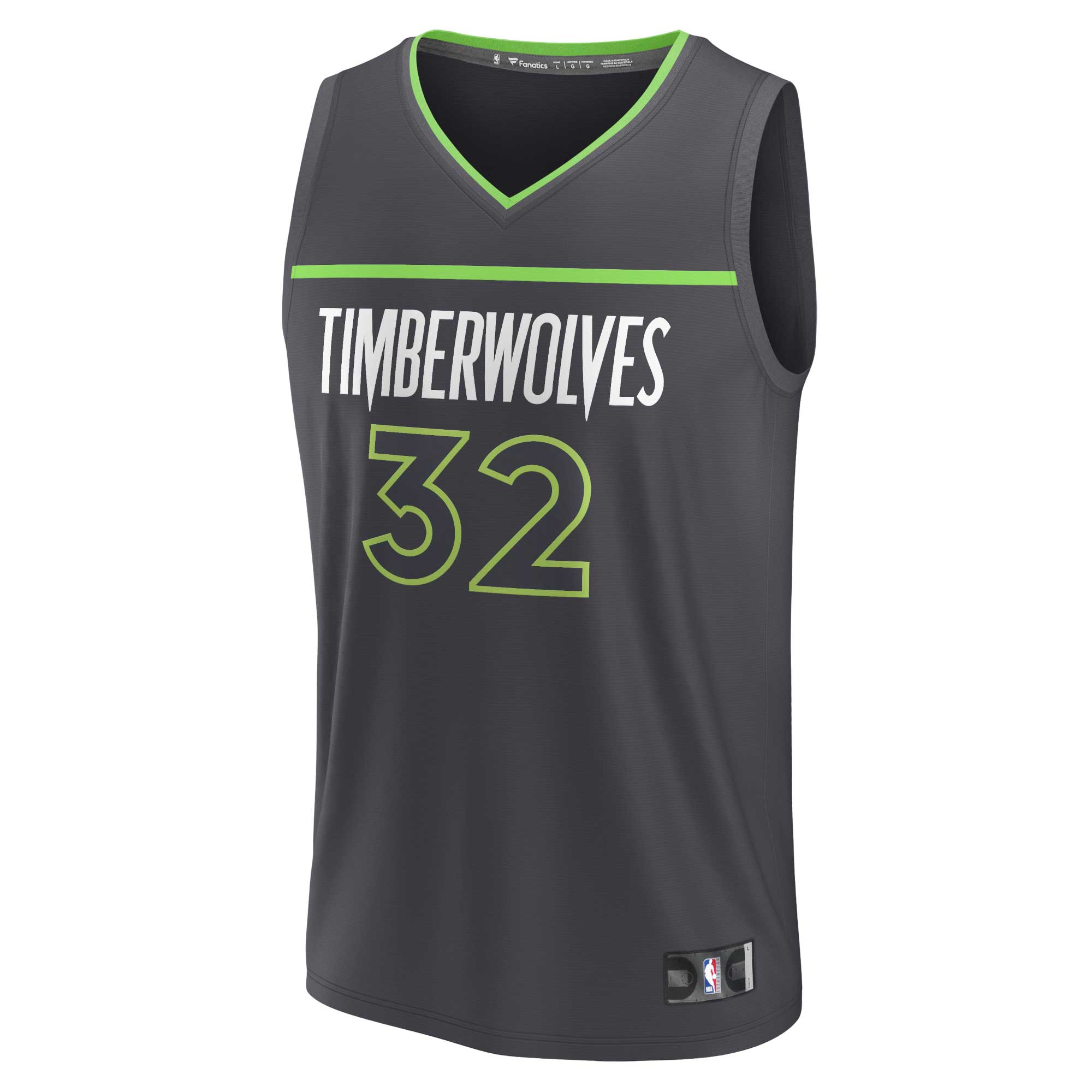 Karl-Anthony Towns Minnesota Timberwolves Fanatics Branded Youth 2021/22 Fast Break Player Jersey Anthracite - Statement Edition - vstockx