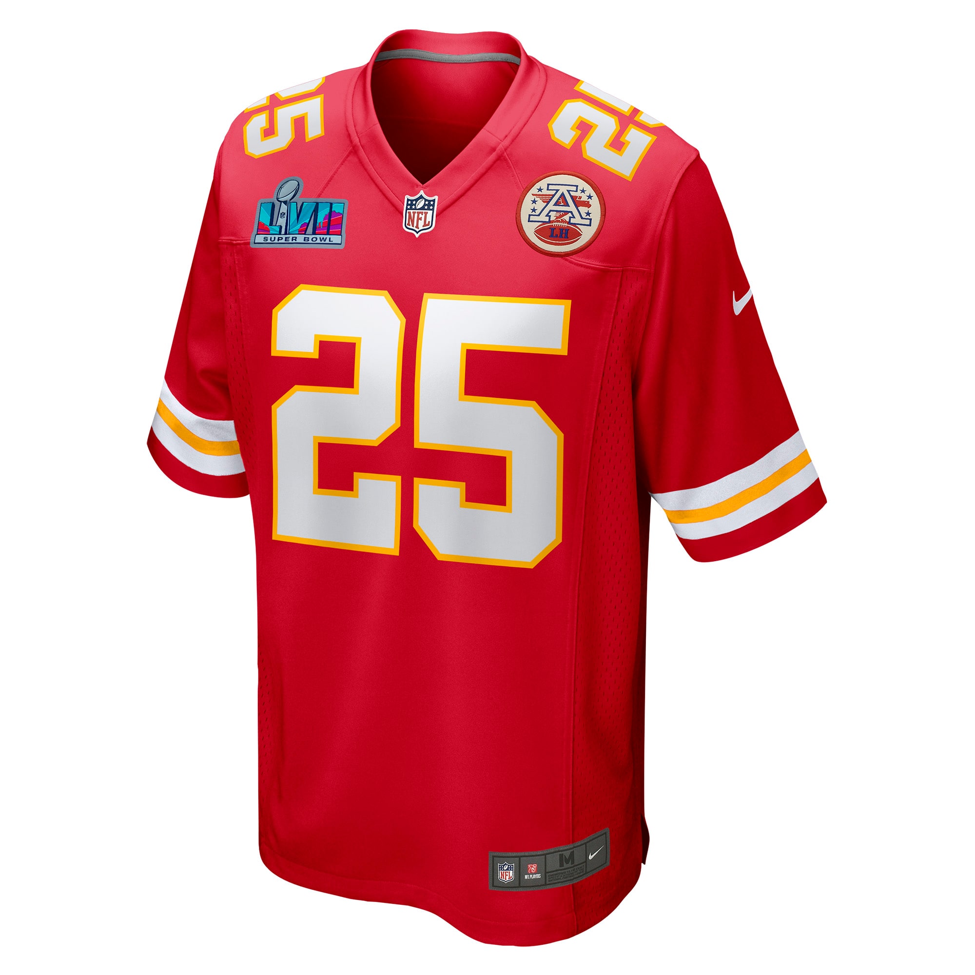 Clyde Edwards-Helaire Kansas City Chiefs Nike Super Bowl LVII Patch Game Jersey - Red - vstockx