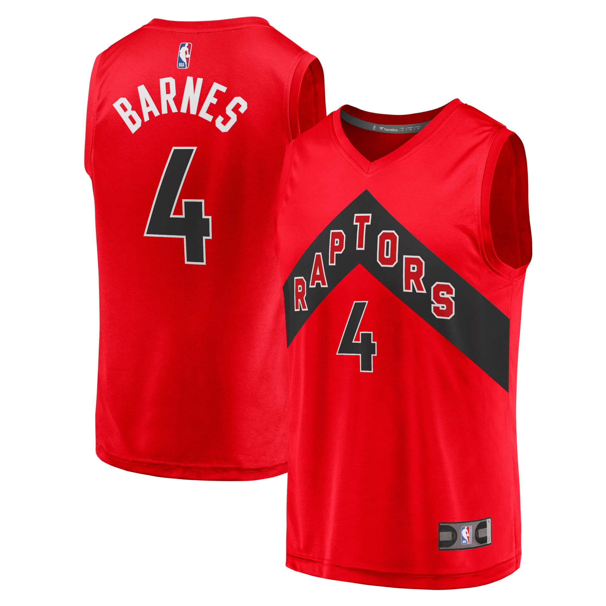 Scottie Barnes Toronto Raptors Fanatics Branded 2021/22 Fast Break Replica Jersey - Icon Edition - Red - vstockx