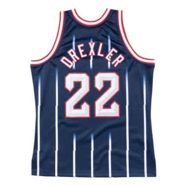 Men's Houston Rockets Clyde Drexler Mitchell & Ness Navy 1996-97 Hardwood Classics Swingman Jersey - vstockx