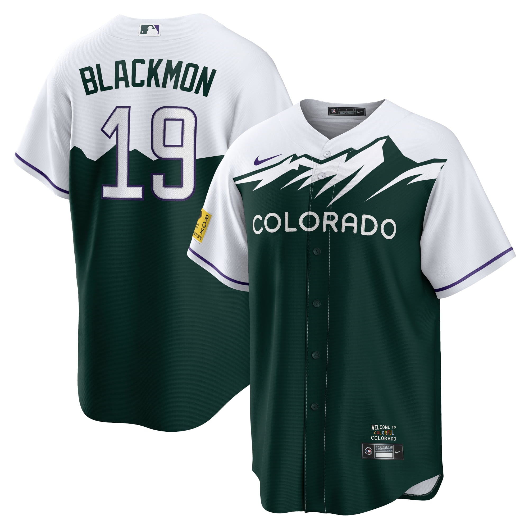 Men's Nike Charlie Blackmon White/Forest Green Colorado Rockies City Connect Replica Player Jersey - vstockx