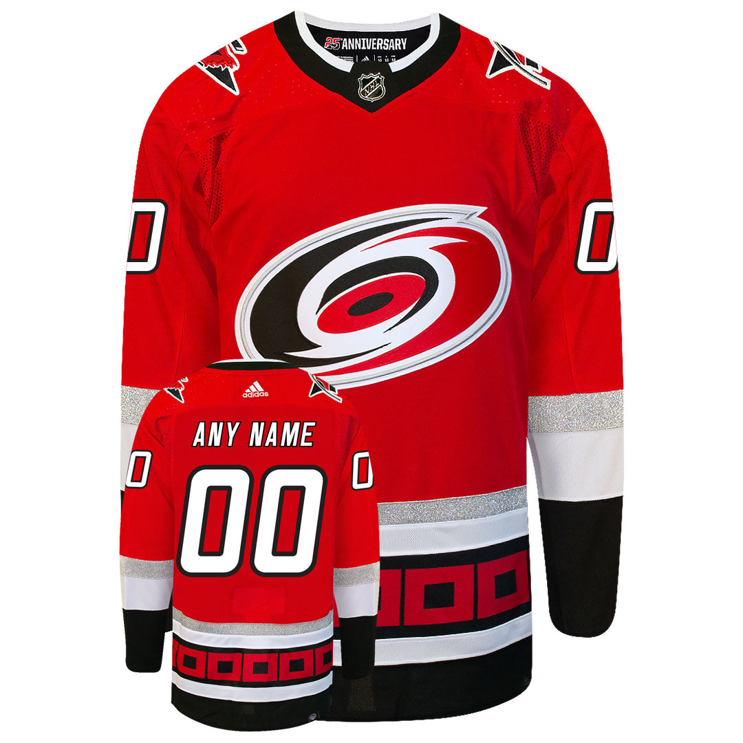 Customizable Carolina Hurricanes Adidas Primegreen 25th Anniversary Authentic NHL Hockey Jersey - vstockx