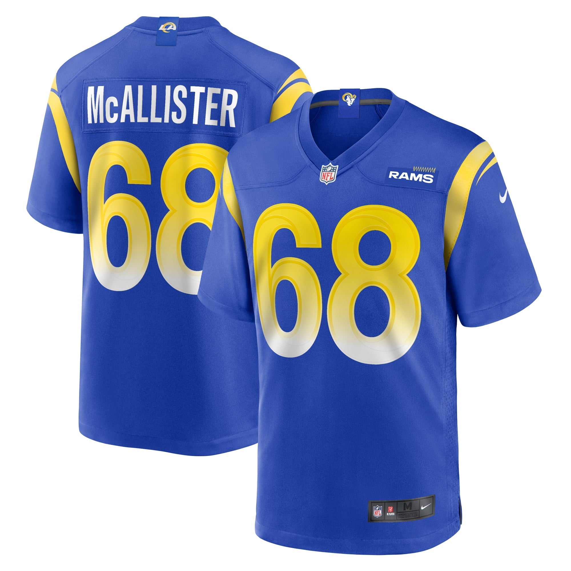 Men's Nike Mike McAllister Royal Los Angeles Rams Home Game Jersey - vstockx