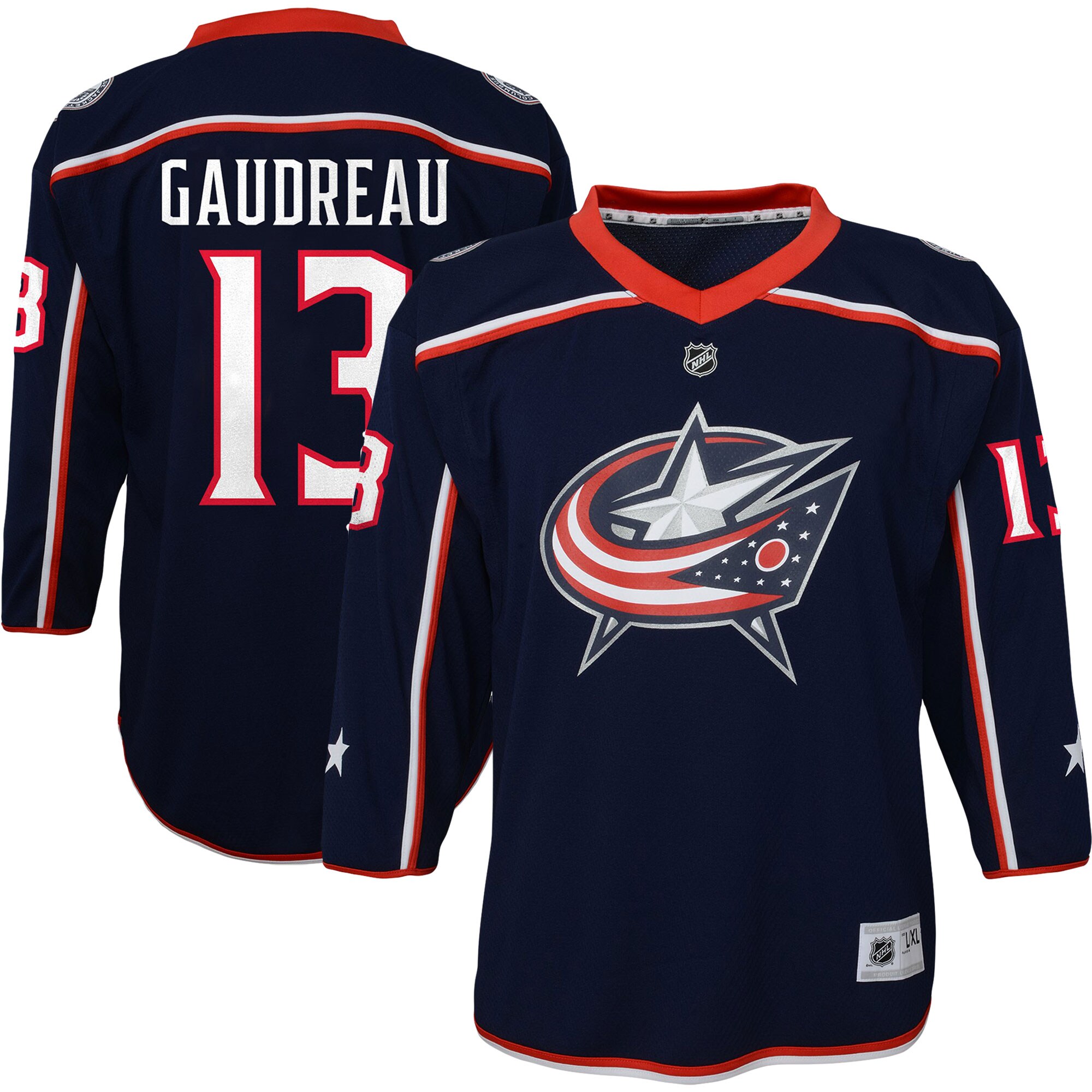 Johnny Gaudreau Columbus Blue Jackets Youth Replica Player Jersey - Navy - vstockx