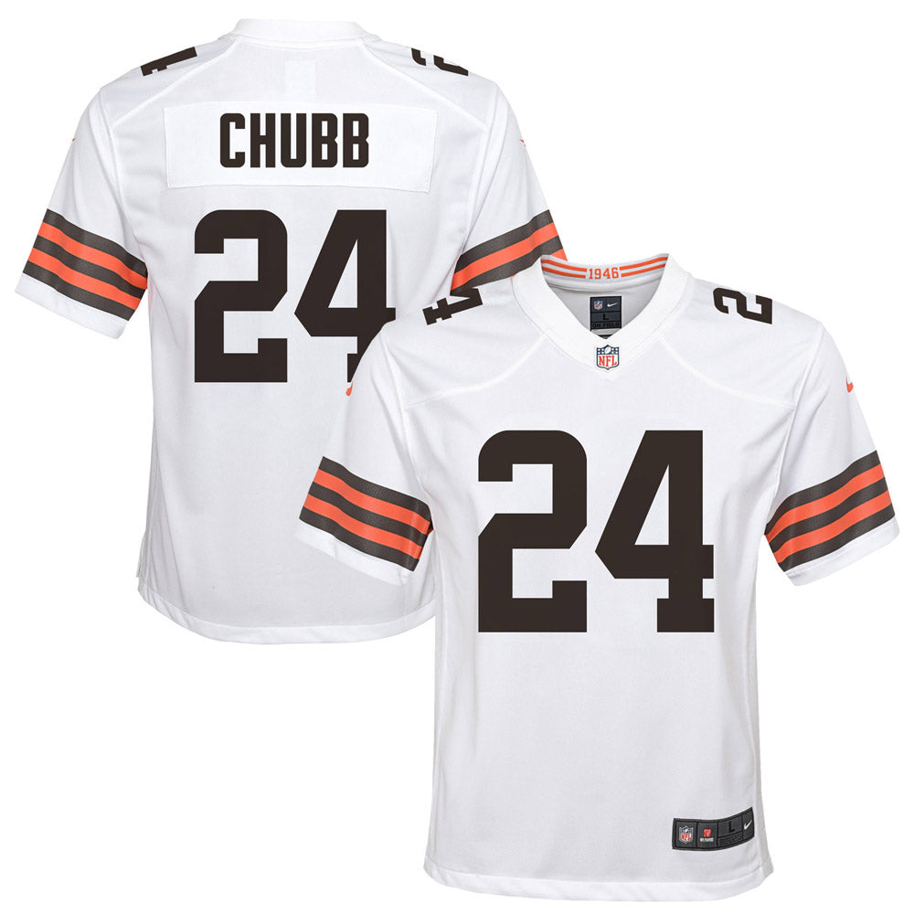 Youth Cleveland Browns Nick Chubb Game Jersey White - vstockx