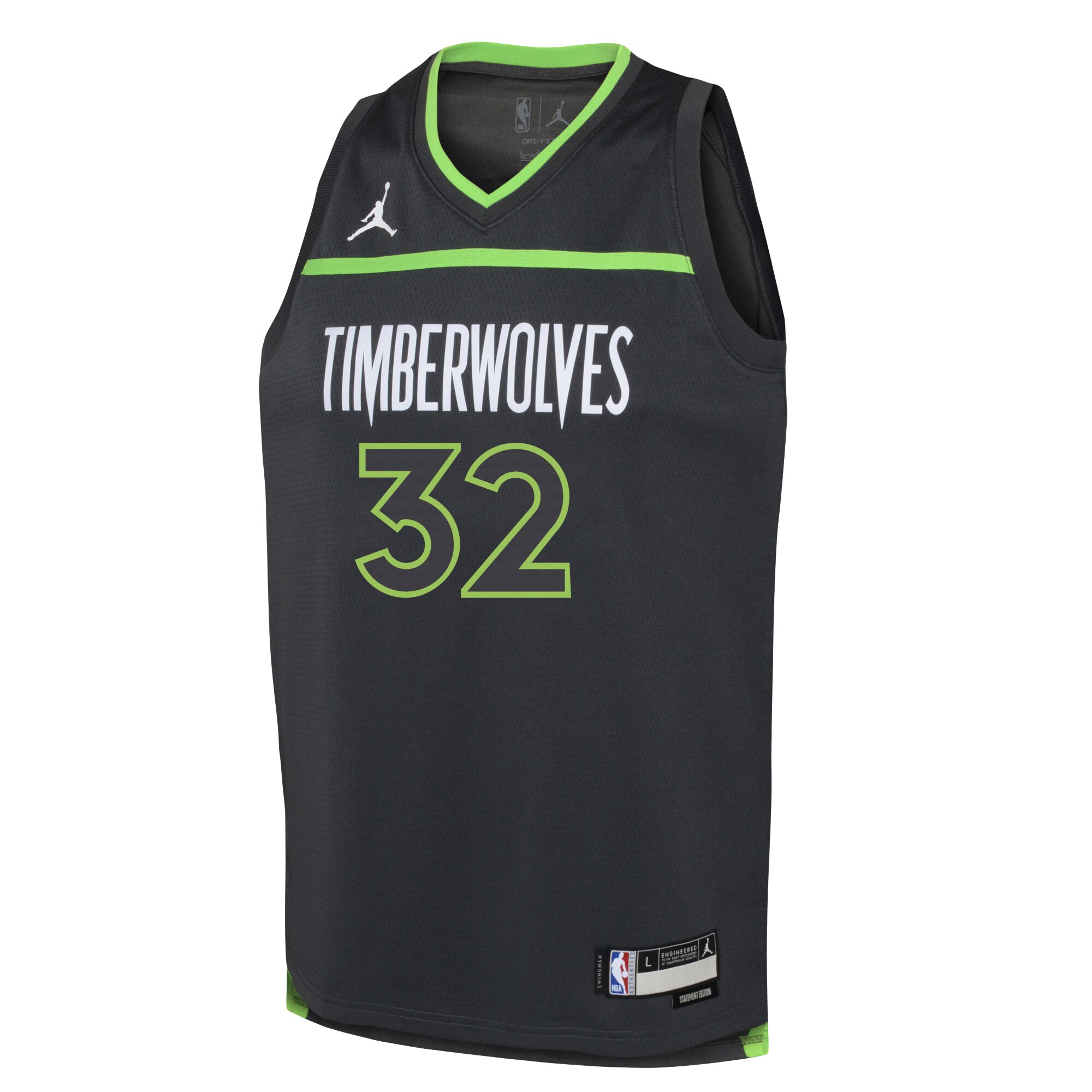 Karl-Anthony Towns Minnesota Timberwolves Jordans Brand Youth Swingman Jersey - Statement Edition - Black - vstockx