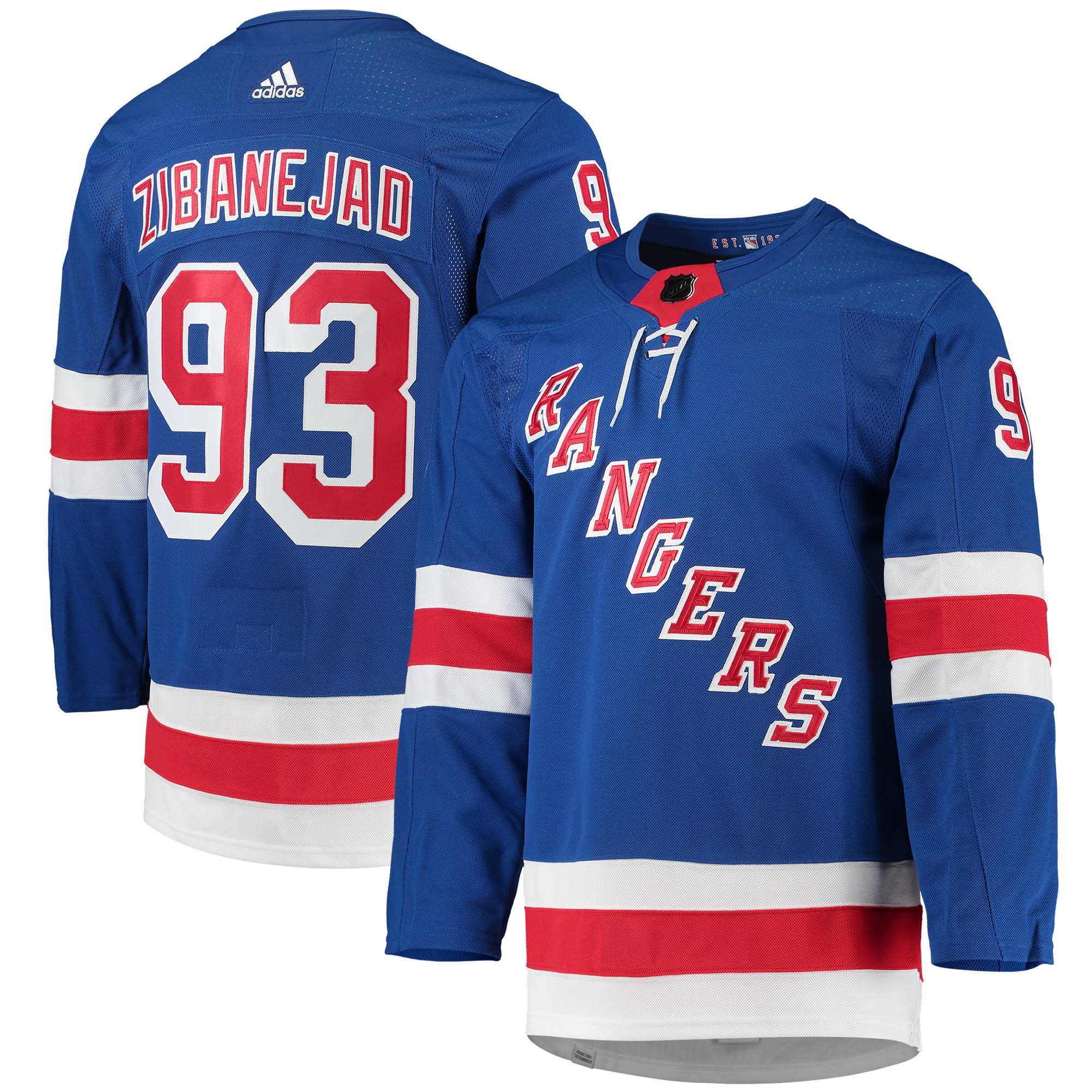 Mika Zibanejad New York Rangers adidas Home Primegreen Authentic Pro Player Jersey - Blue - vstockx
