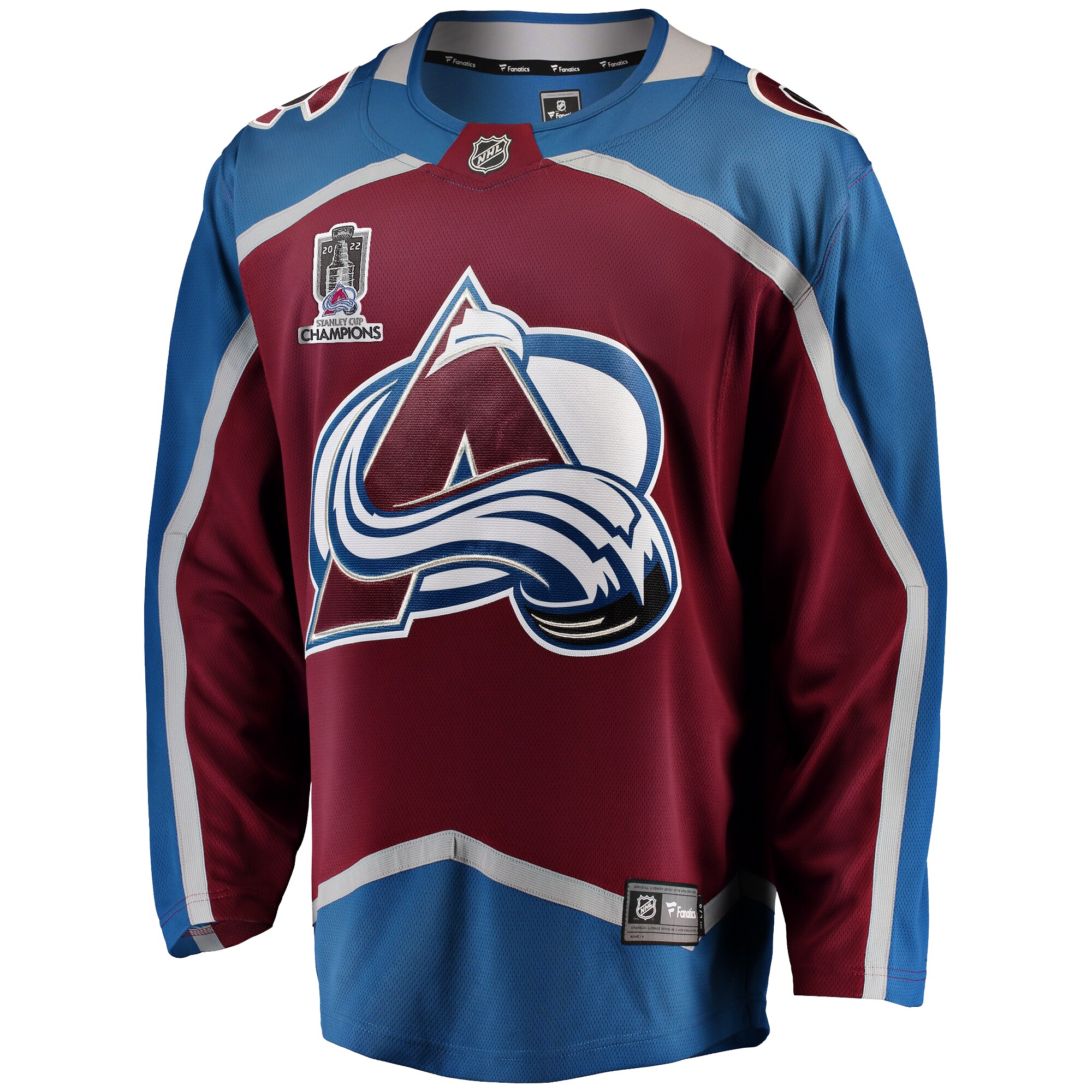 Colorado Avalanche Fanatics Branded Home 2022 Stanley Cup Champions Breakaway Jersey - Burgundy - vstockx