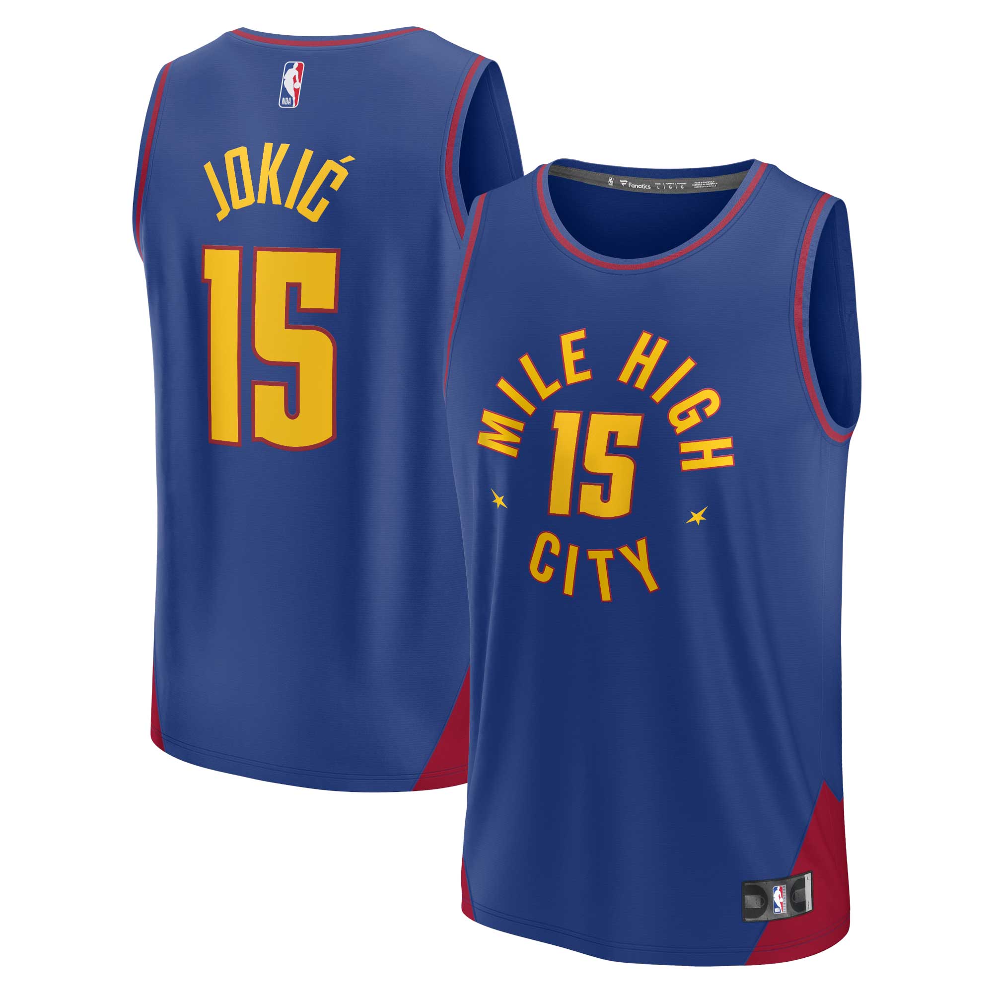 Nikola Jokic Denver Nuggets Fanatics Branded 2022/23 Fast Break Replica Jersey - Statement Edition - Blue - vstockx