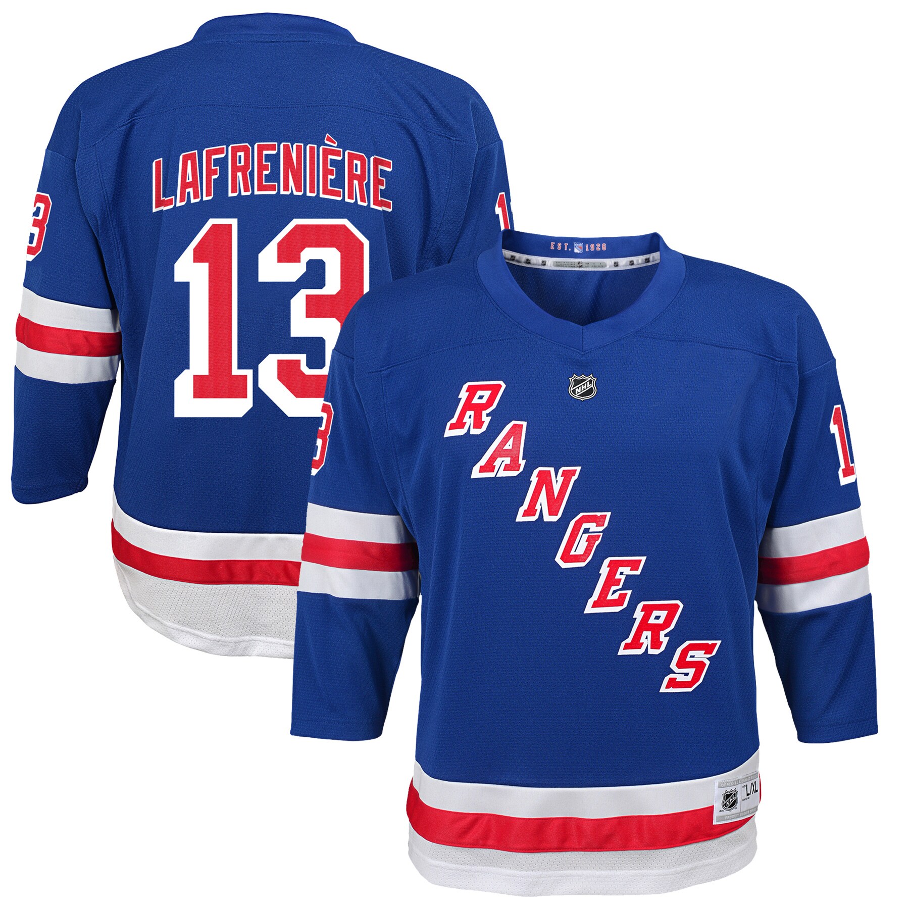 Alexis Lafreniere New York Rangers Youth Home Replica Player Jersey - Blue - vstockx