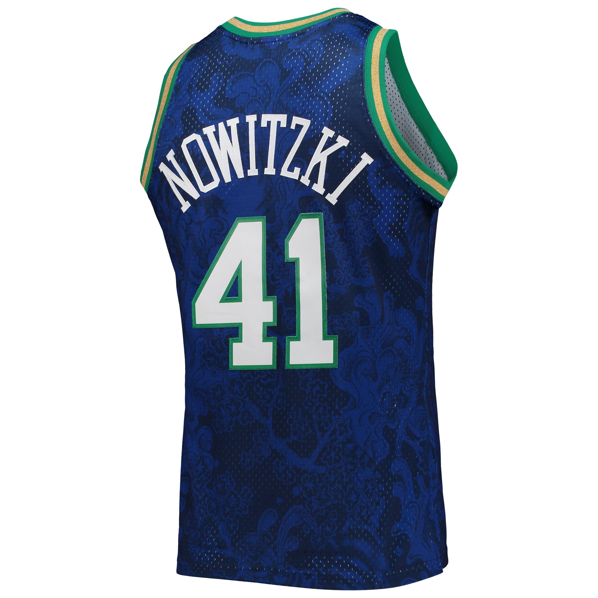 Dirk Nowitzki Dallas Mavericks Mitchell & Ness Hardwood Classics 1998/99 Lunar New Year Swingman Jersey - Blue - vstockx