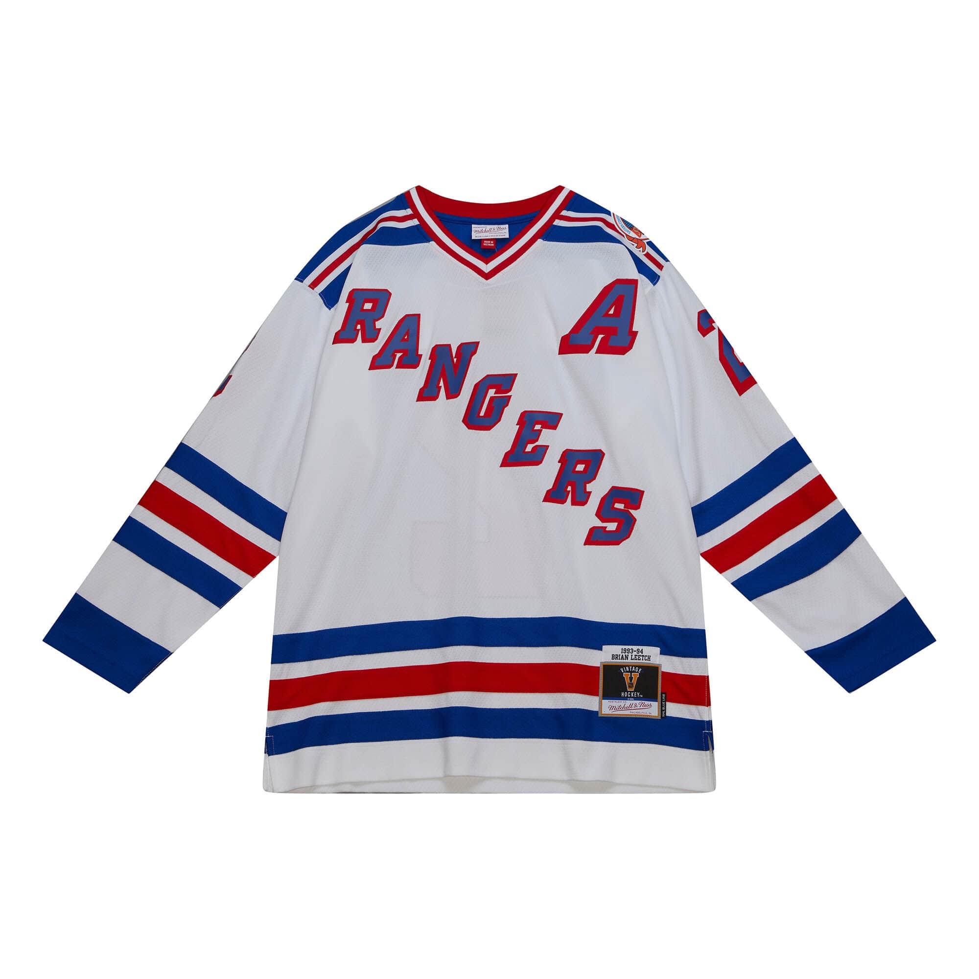 Blue Line Brian Leetch New York Rangers 1993 Jersey - vstockx