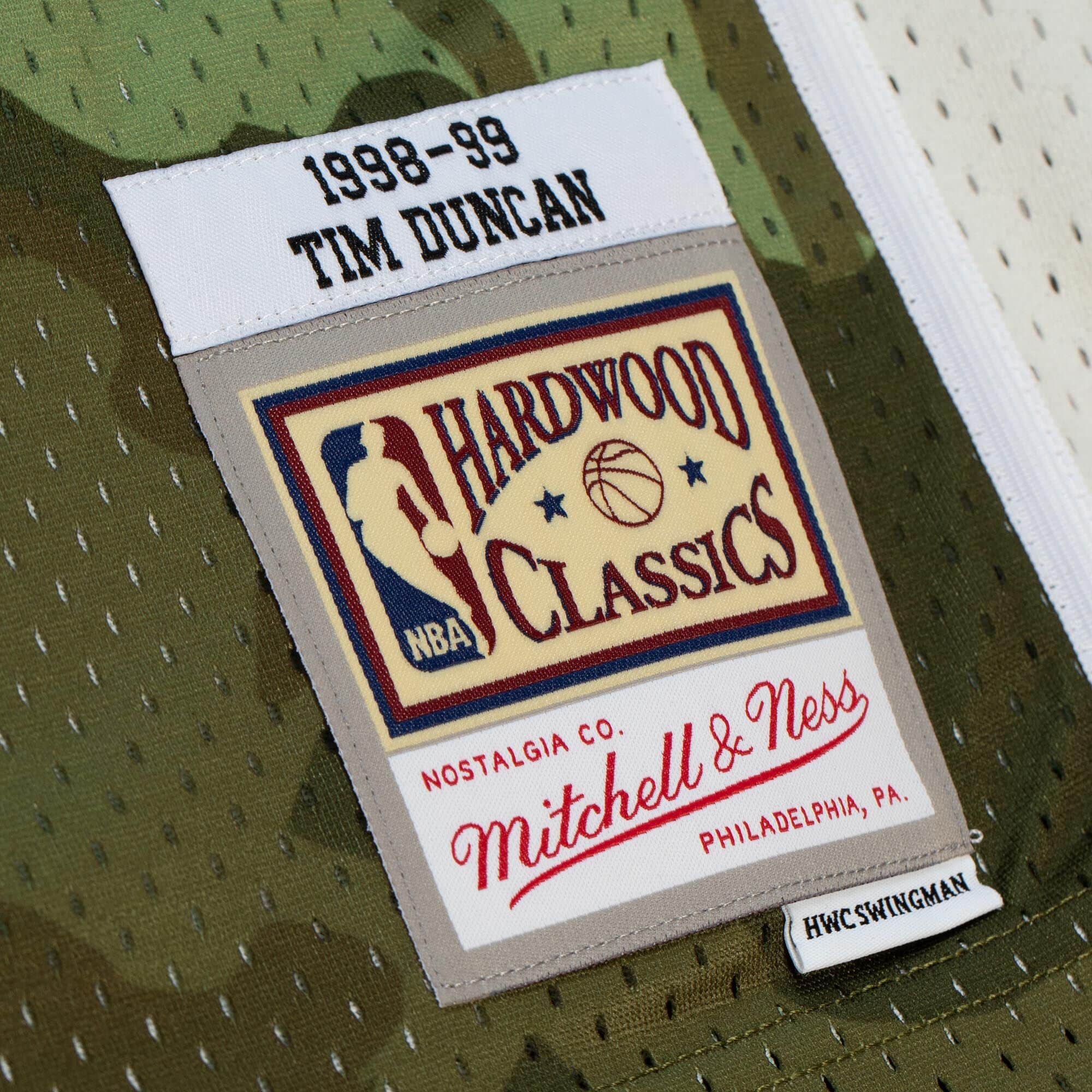 Ghost Green Camo Swingman Tim Duncan San Antonio Spurs 1998-99 Jersey - vstockx